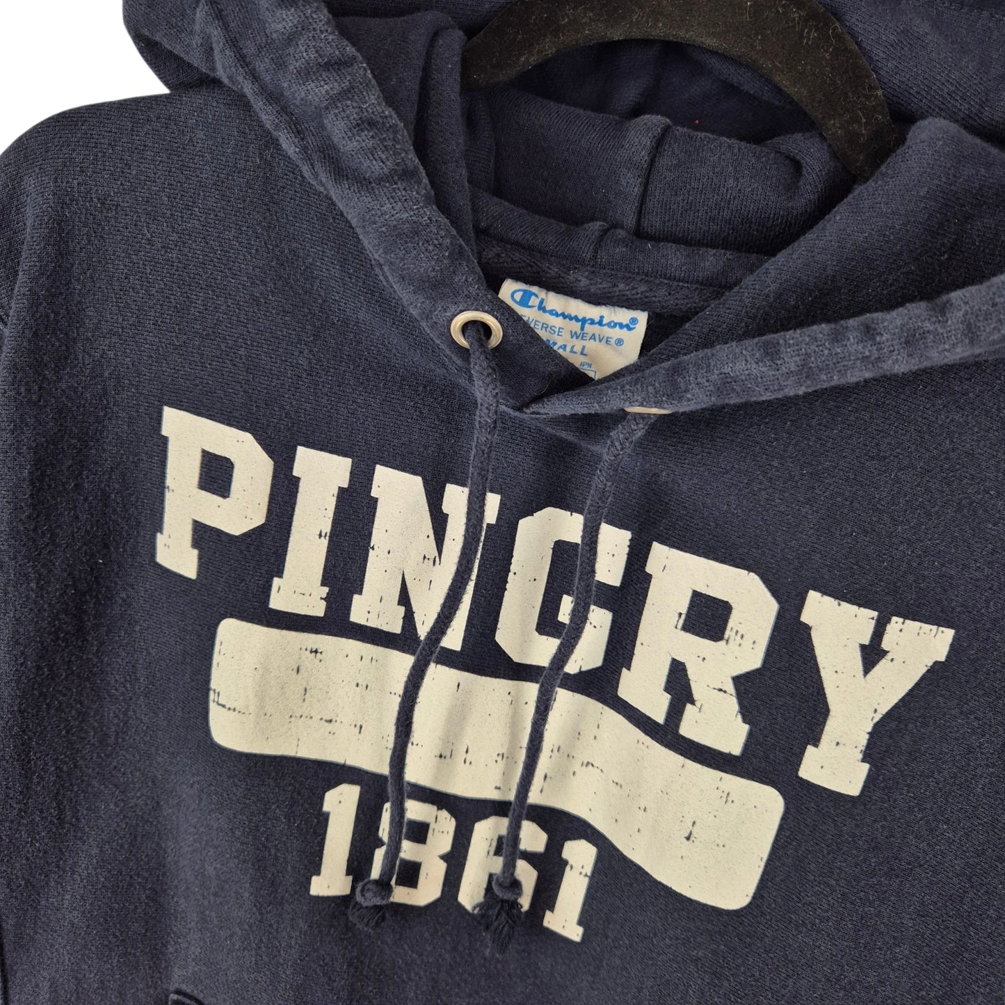 Champion Reverse Weave Pingry Private School Dark Blue Heavy Hoodie Size S