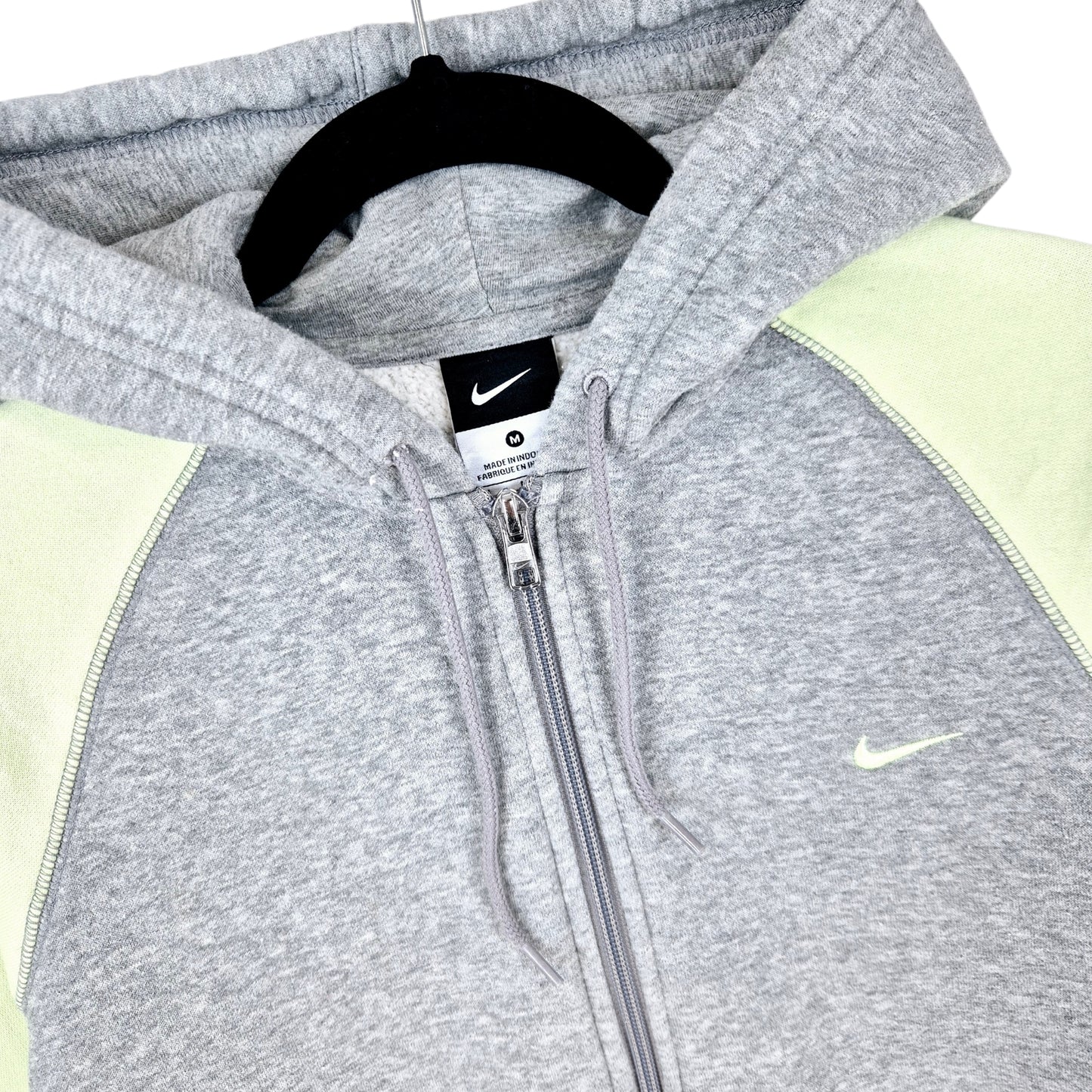 Nike Womens Grey & Green Zip Hoodie Size M