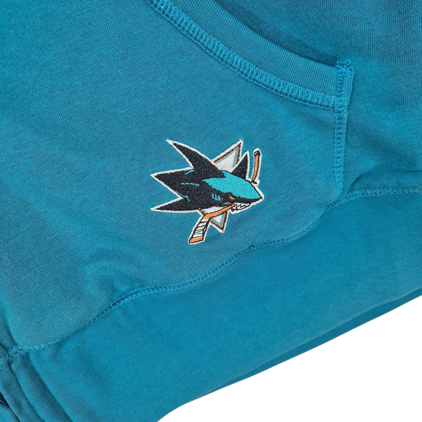 NHL San Jose Sharks Blue Embroidered Zip Hoodie Size 2XL