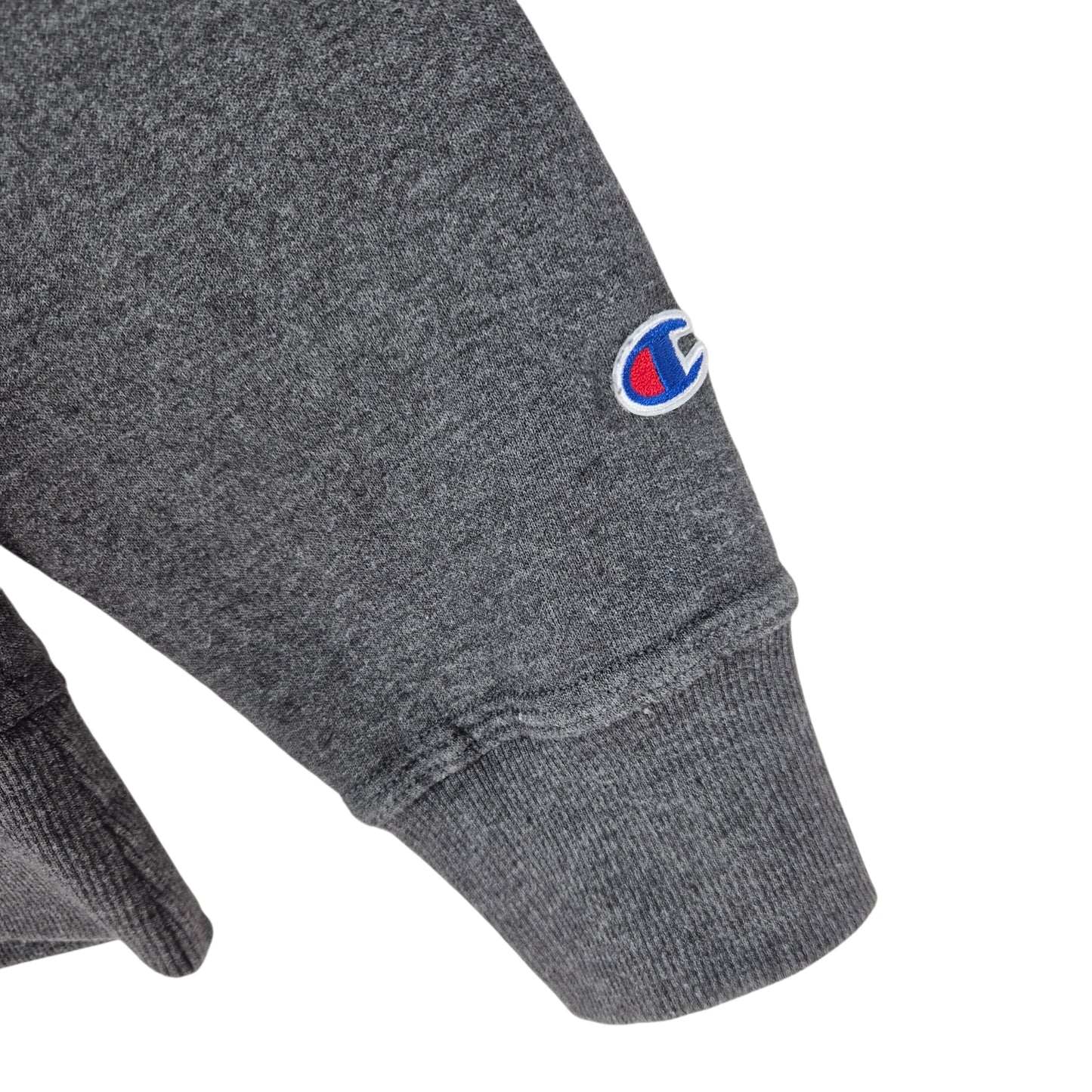 Champion Grey Chest Script Hoodie Size L