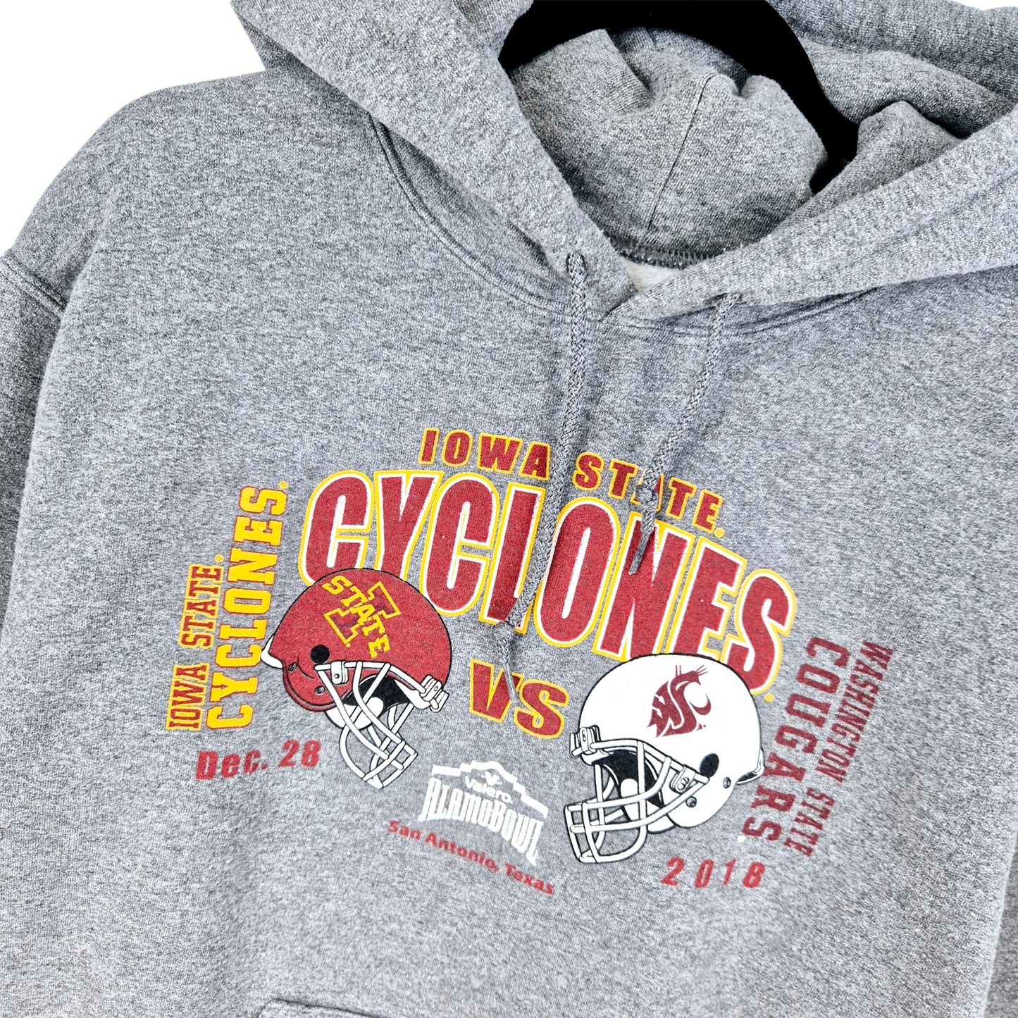 2018 Ohio State Cyclones vs Washington State Cougars Grey Hoodie Size M