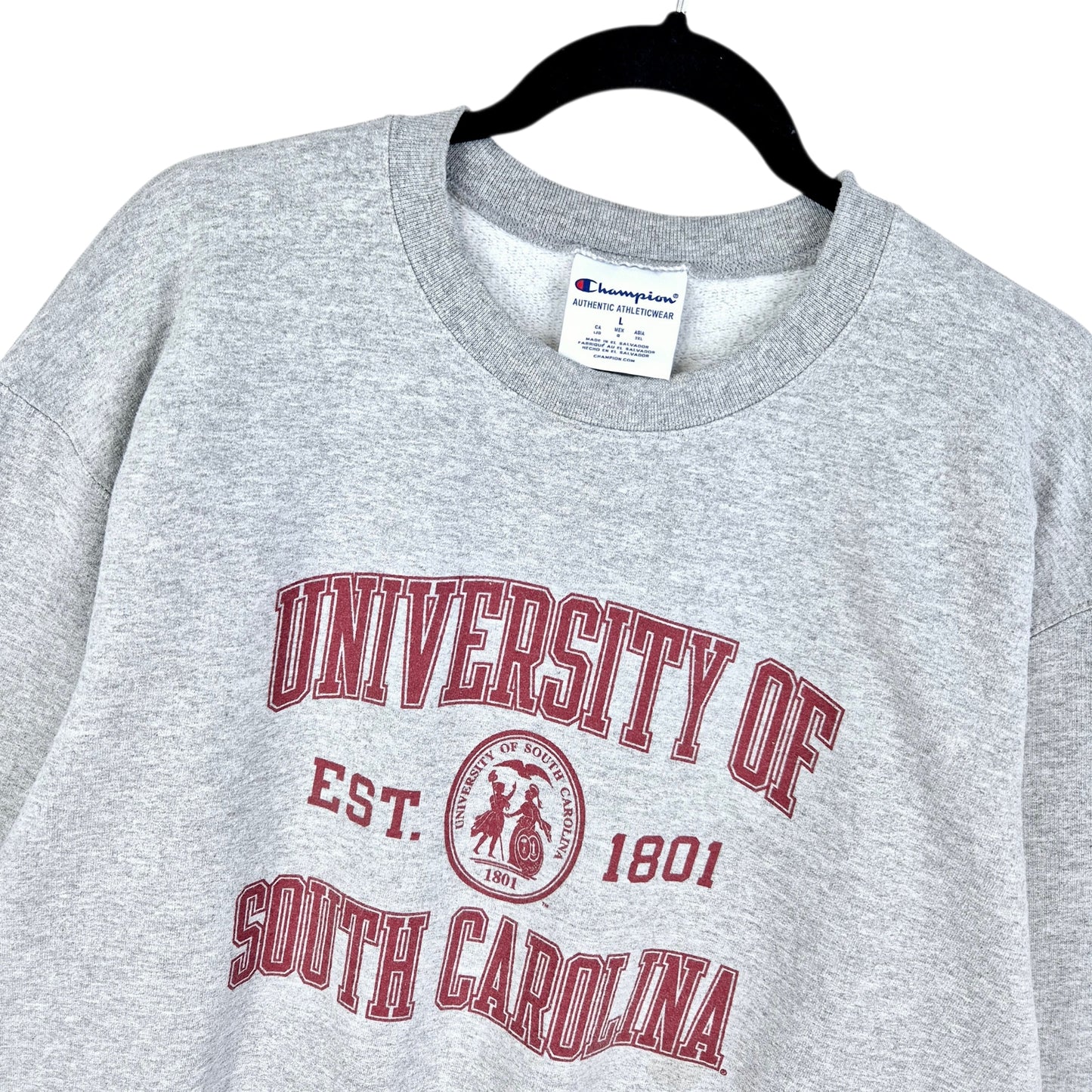 Champion University of South Carolina Light Grey Crewneck Sweater Size L
