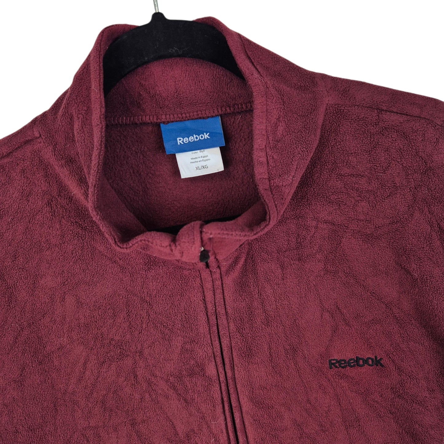 Reebok Burgundy Fleece Zip Jumper Size XL