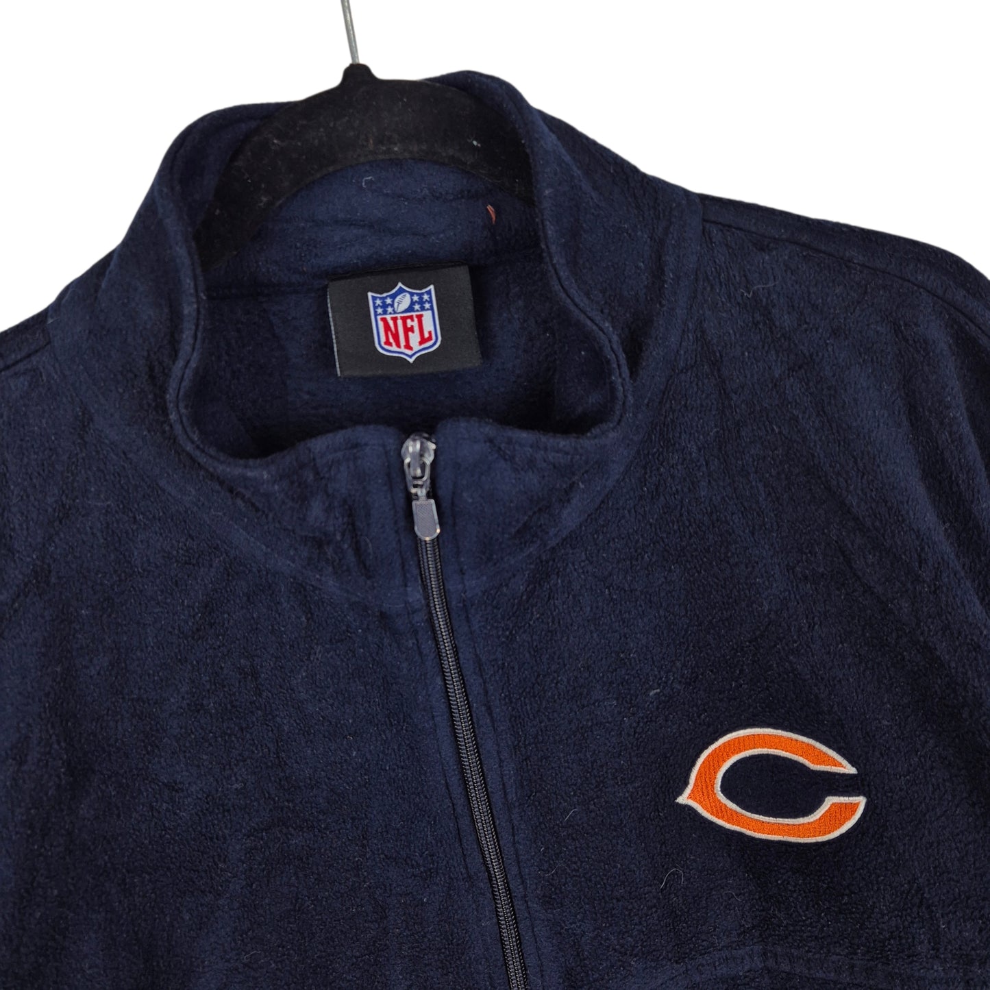 NFL Chicago Bears Dark Blue Fleece Zip Jumper Size XL