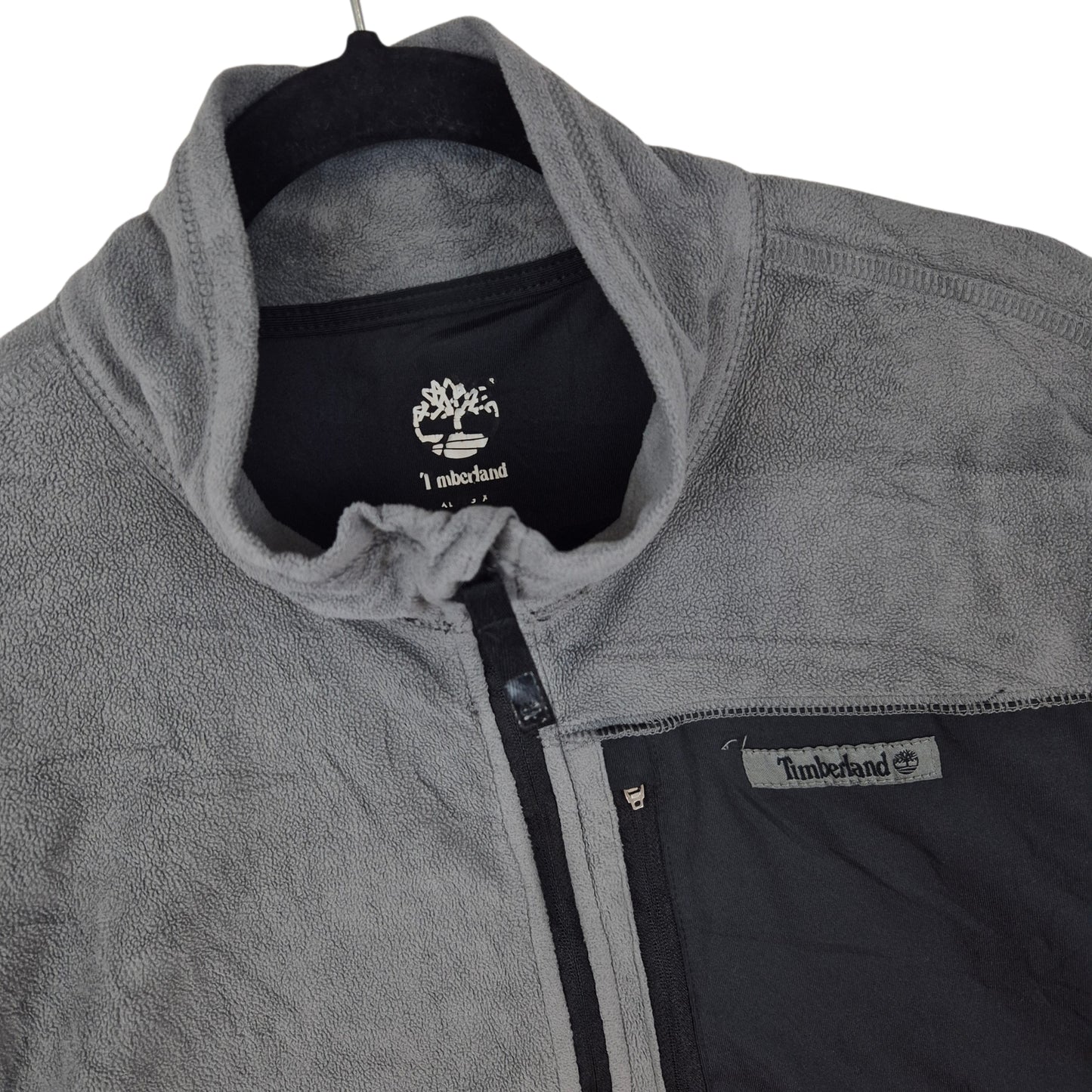 Timberland Grey Fleece Zip Jumper Size XL