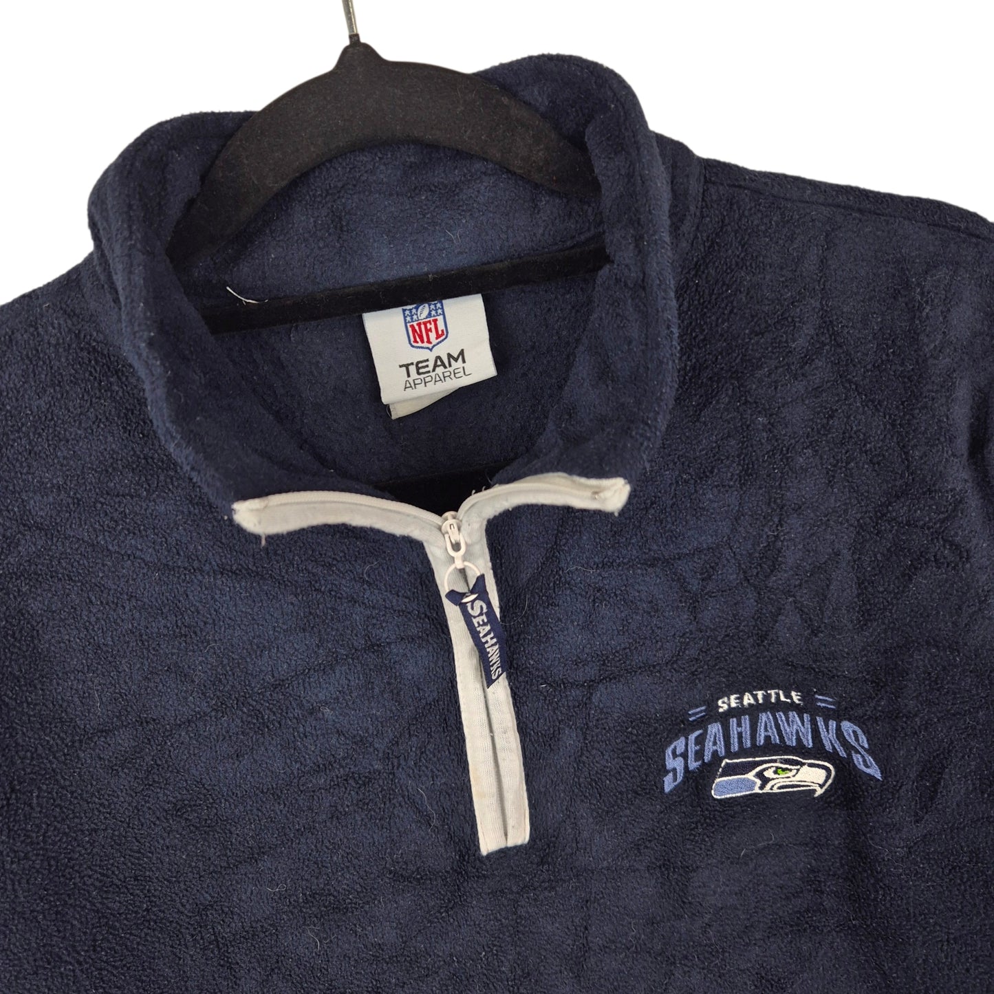 NFL Team Apparel Womens Seattle Seahawks Dark Blue Fleece Jumper Size XL