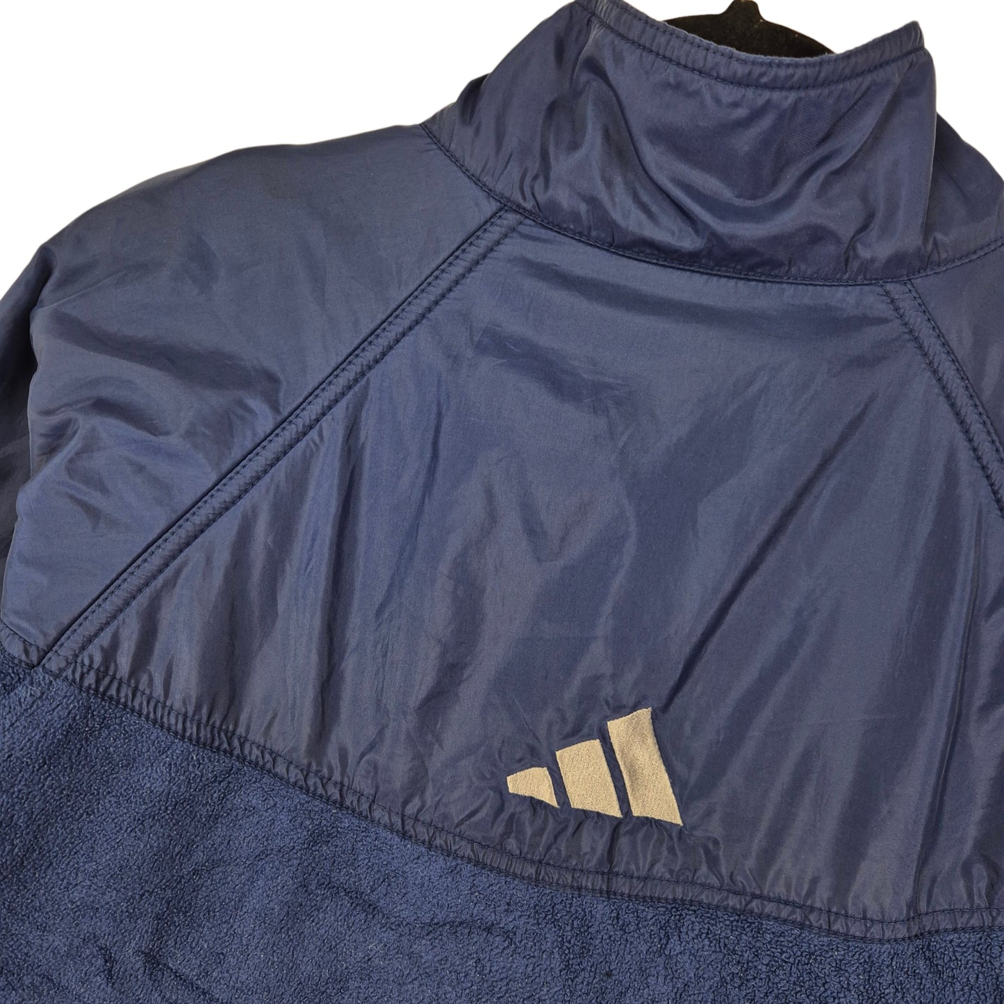 Vintage Adidas 90's Dark Blue Fleece Zip Jumper Size M