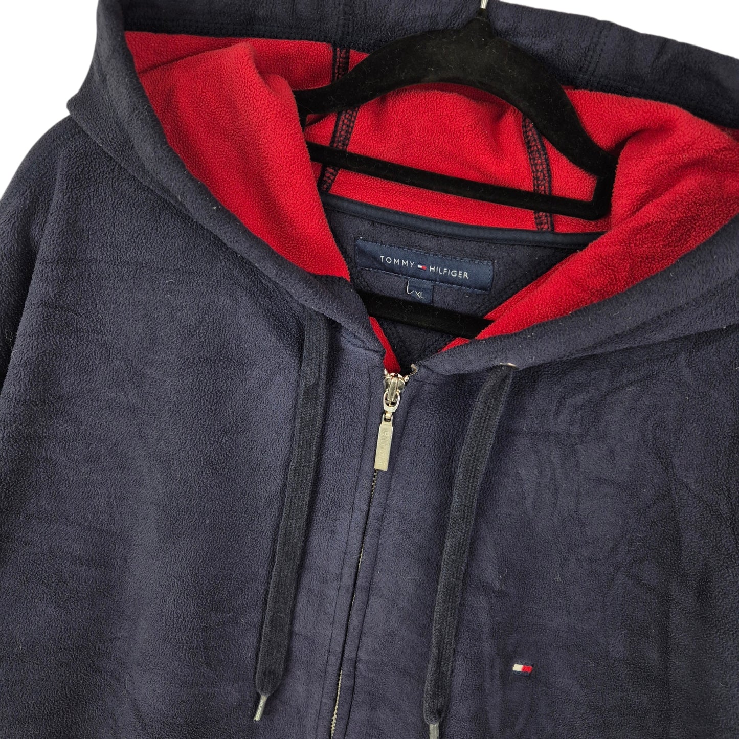 Tommy Hilfiger Dark Blue Fleece Zip Hoodie Size XL