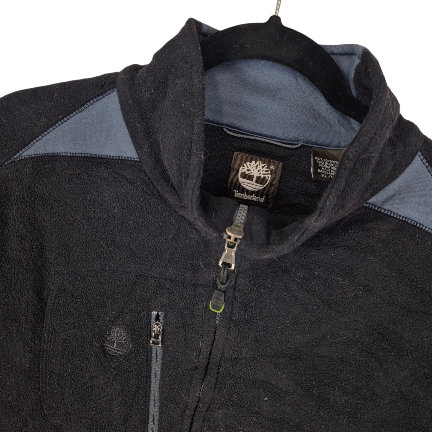 Timberland Black Fleece Zip Jumper Size XL