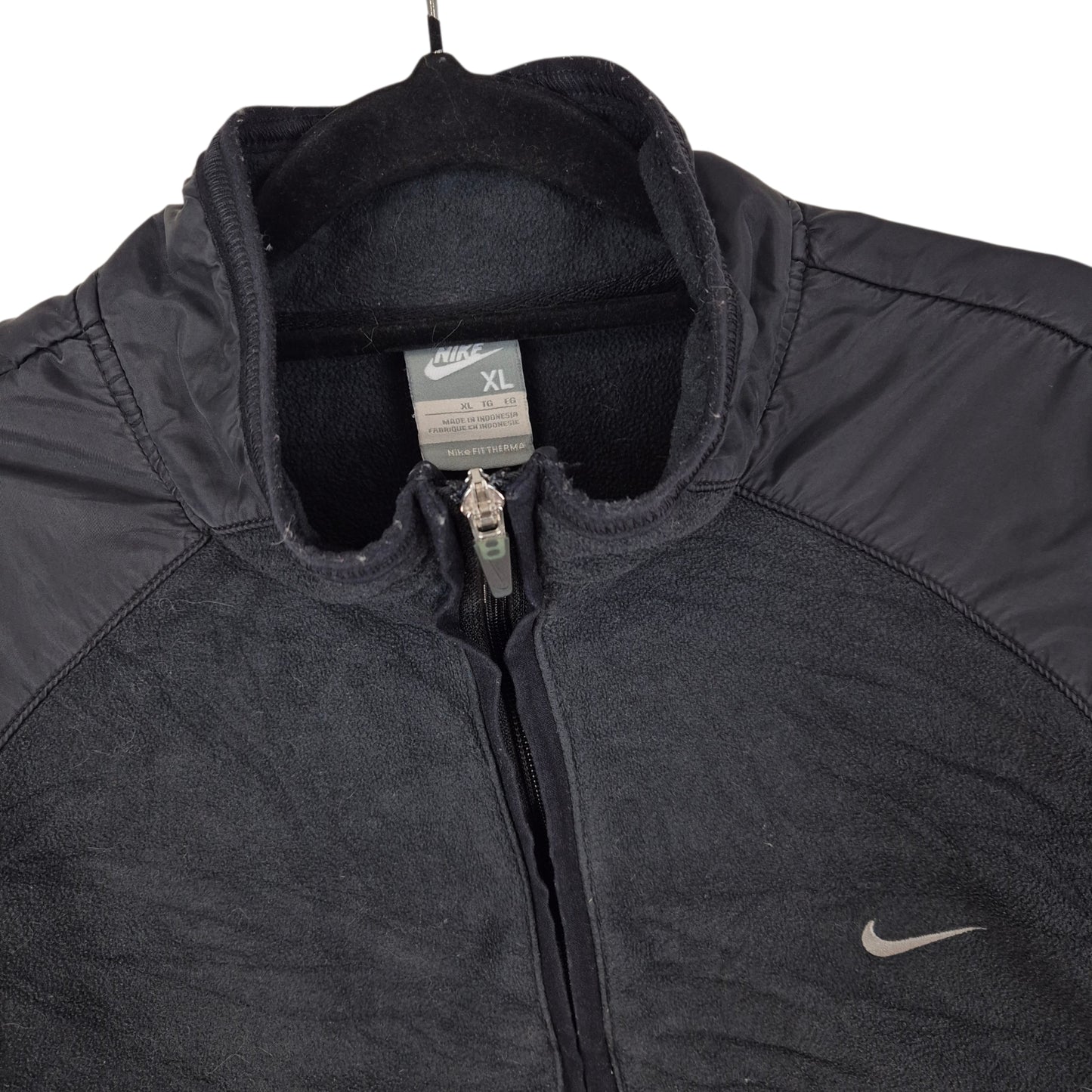 Vintage Nike 2000's Black Quarter Zip Fleece Jumper Size XL