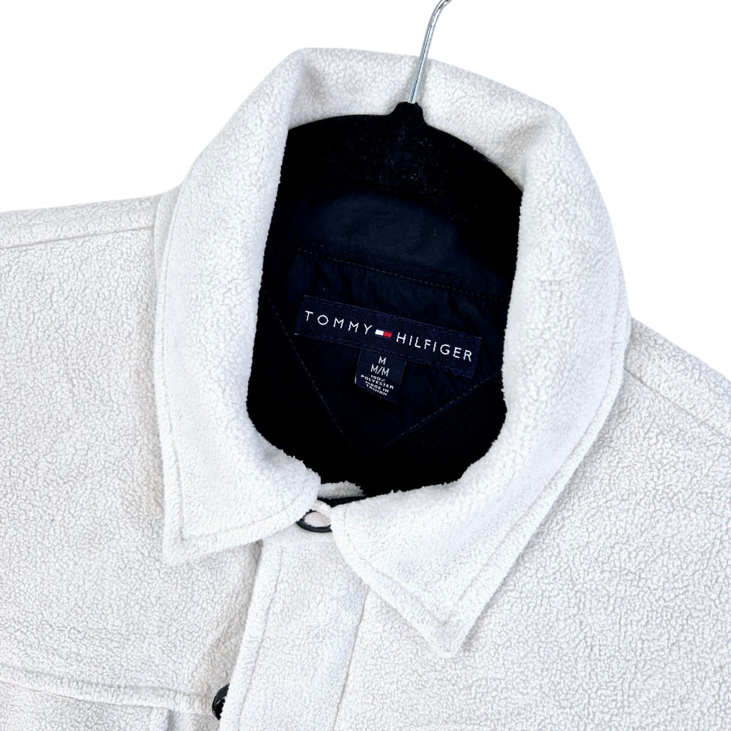 Tommy Hilfiger Cream White Fleece Jacket Size M