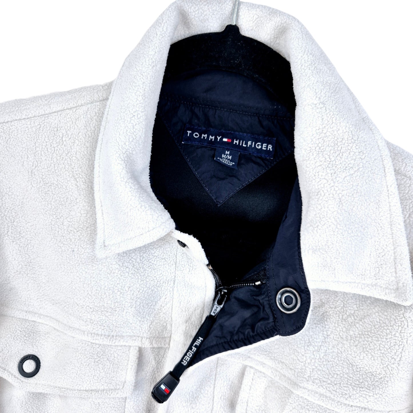 Tommy Hilfiger Cream White Fleece Jacket Size M