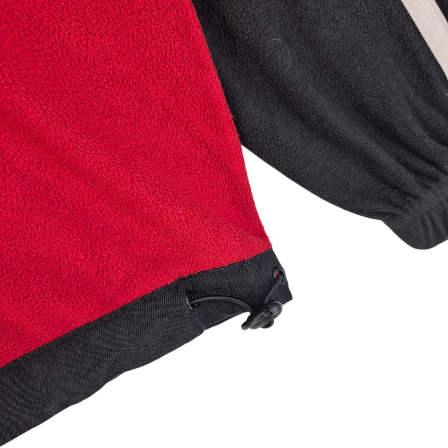 Vintage Adidas 2000's Red & Black Quarter Zip Light Fleece JUmper Size L
