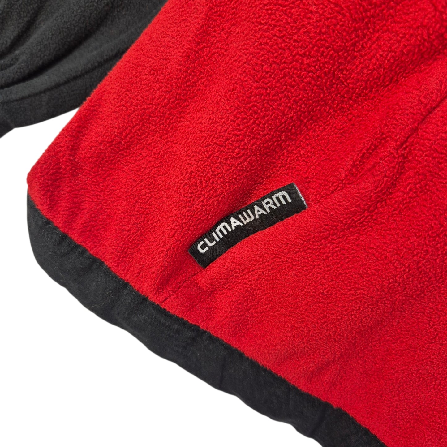 Vintage Adidas 2000's Red & Black Quarter Zip Light Fleece JUmper Size L