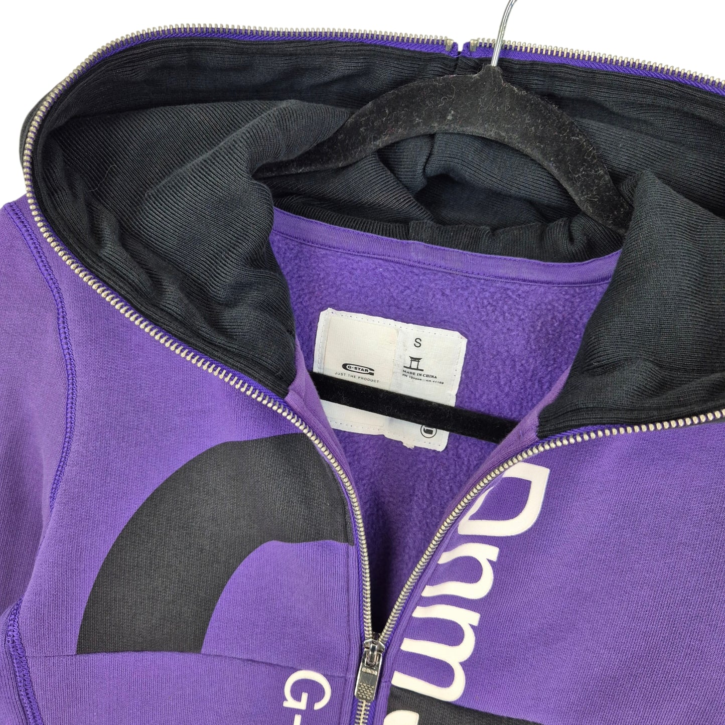 G Star Raw Womens Purple Zip Hoodie Size S