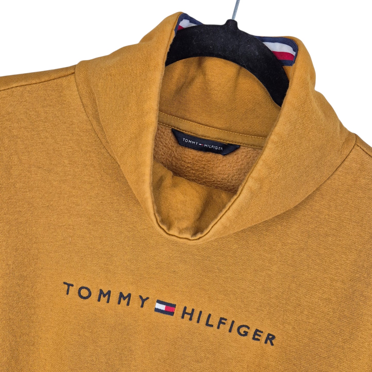 Tommy Hilfiger Womens Mustard Brown Oversized Embroidered Sweater Size XL