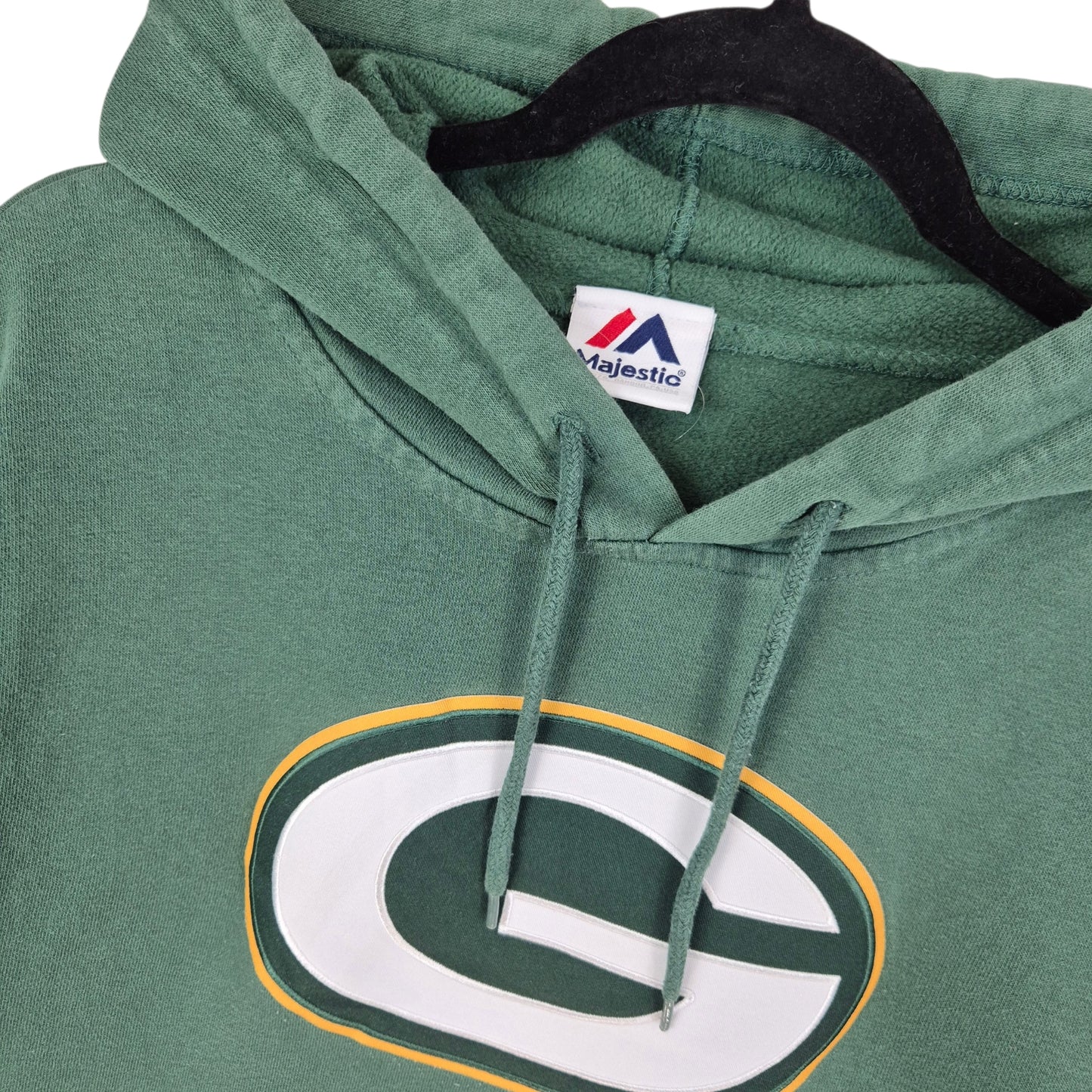 Majestic Green Bay Packers Embroidered Hoodie Size