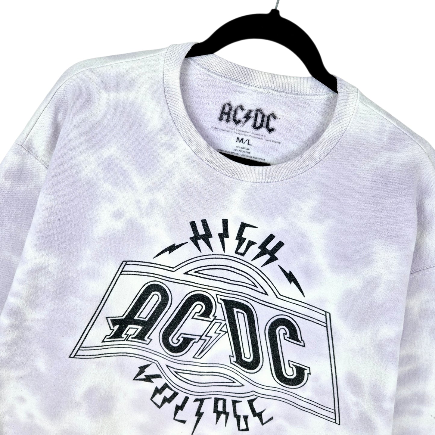 ACDC Womens Light Purple Tie Dye Crewneck Sweater Size M
