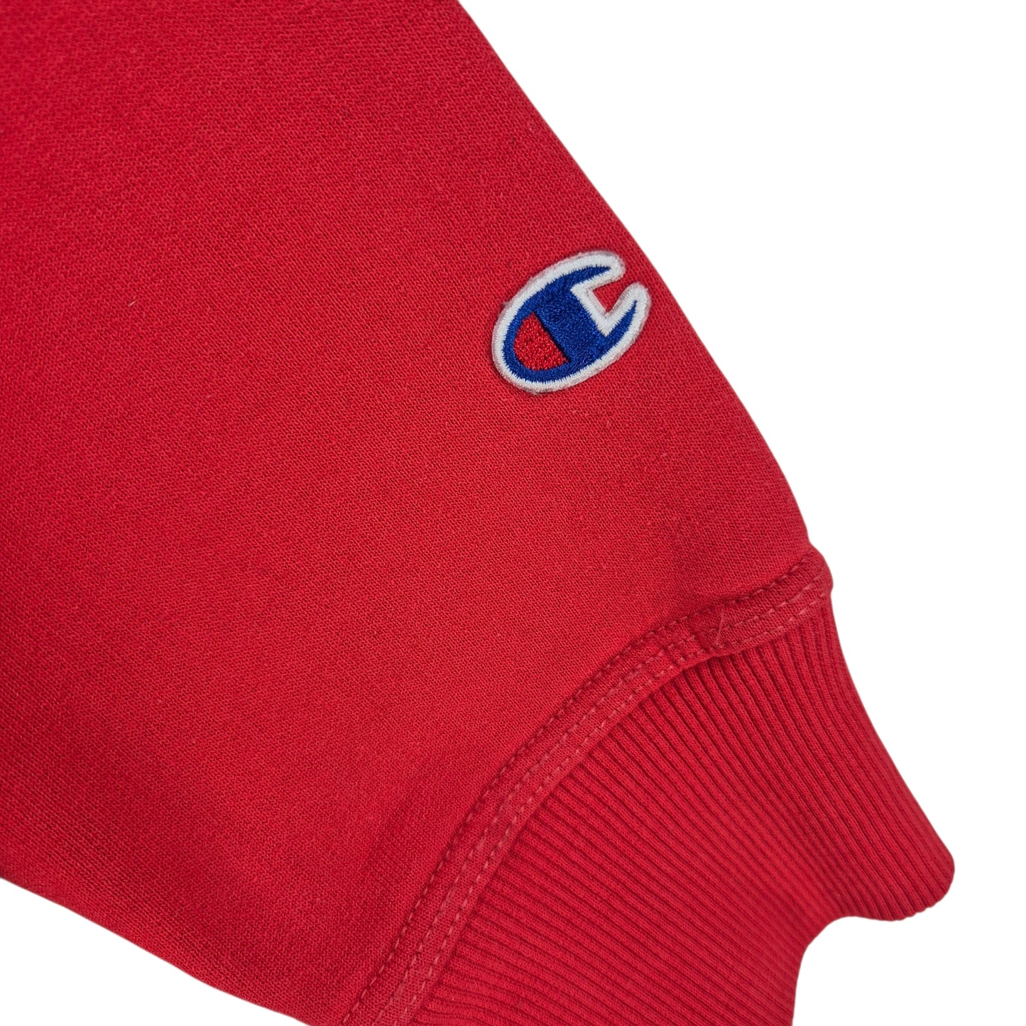 Champion Red Chest Script Hoodie SIze L