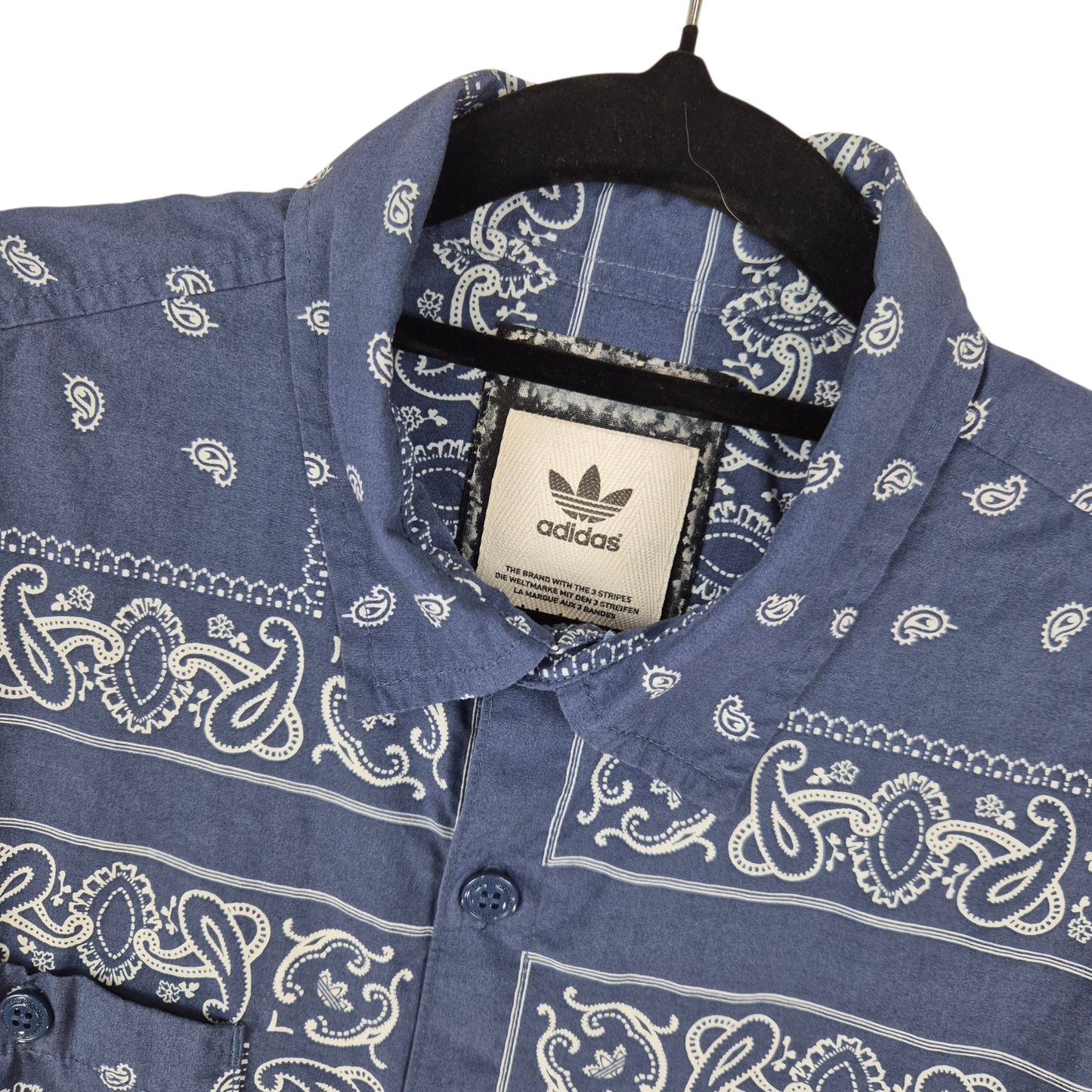Adidas x Neighborhood Tokyo Dark Blue Short Sleeve Button Shirt Size S