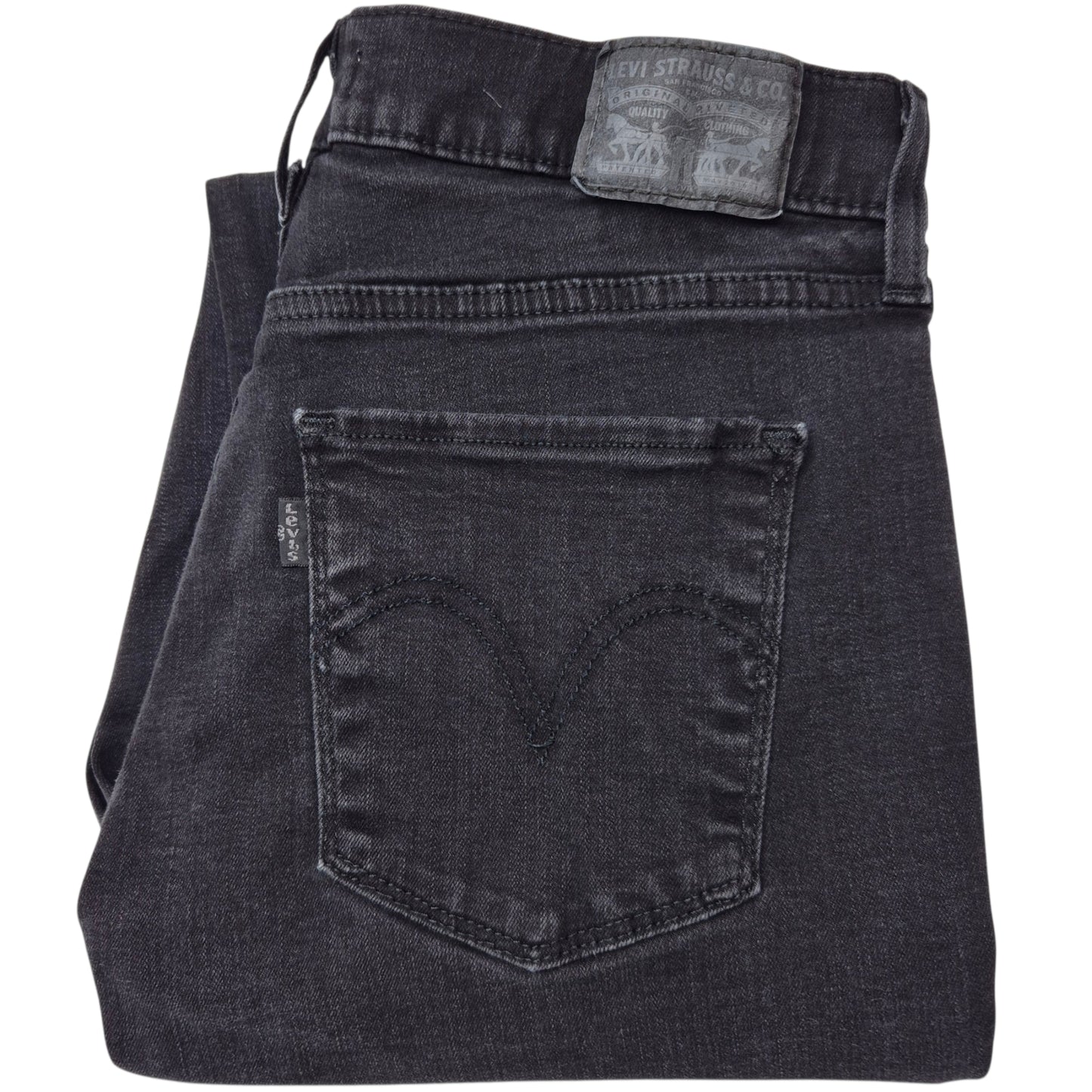 Levis Jeans Womens Black Classic Straight Leg Stretch Denim W28