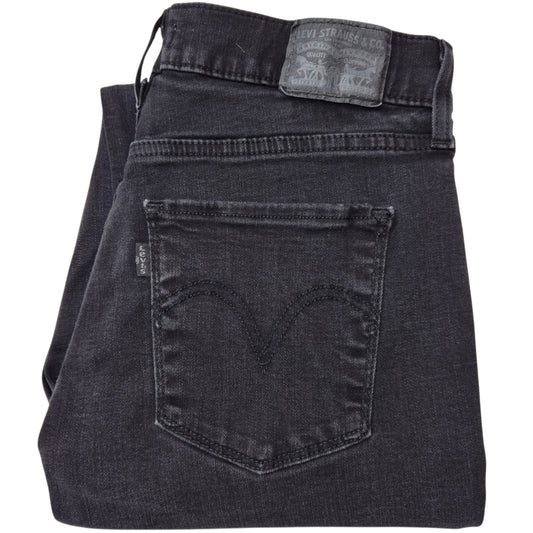 Levis Jeans Womens Black Classic Straight Leg Stretch Denim W28