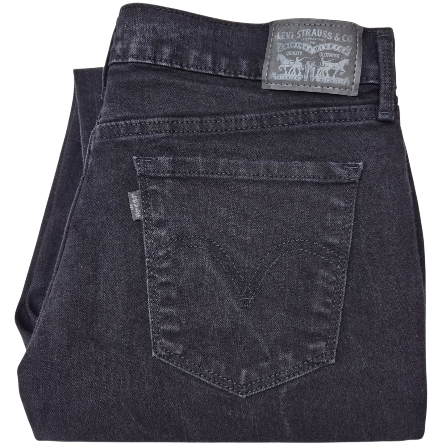 Levis 505 Jeans Womens Black Straight Leg Stretch Denim W30