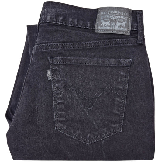 Levis 505 Jeans Womens Black Straight Leg Stretch Denim W30