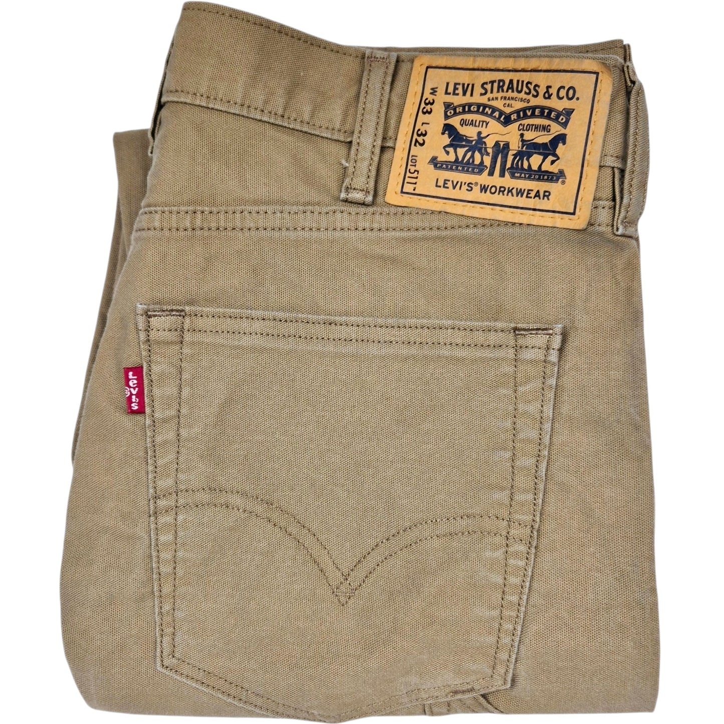 Levis 511 Workwear Jeans Brown Extra Rigid Slim Denim W33