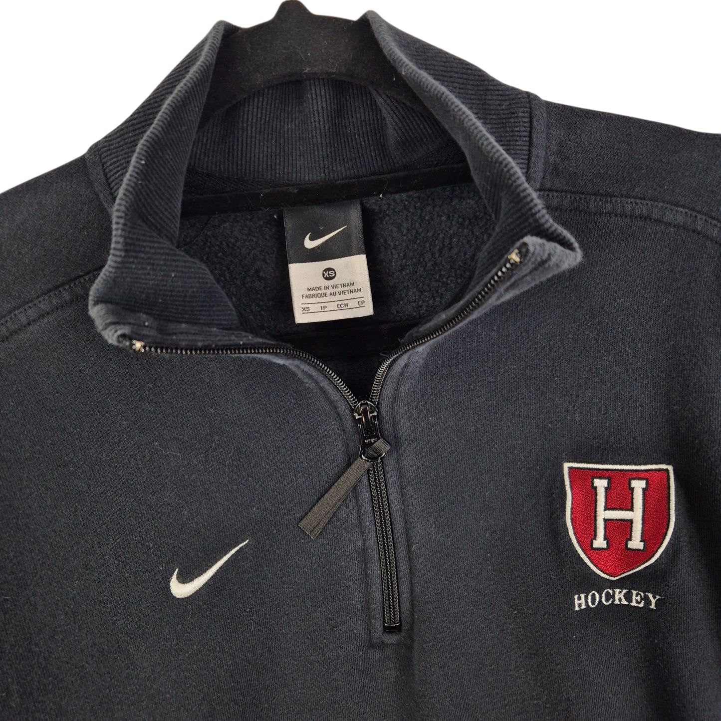 Nike Harvard Crimson Ice Hockey Black Quarter Zip Sweater Size XS