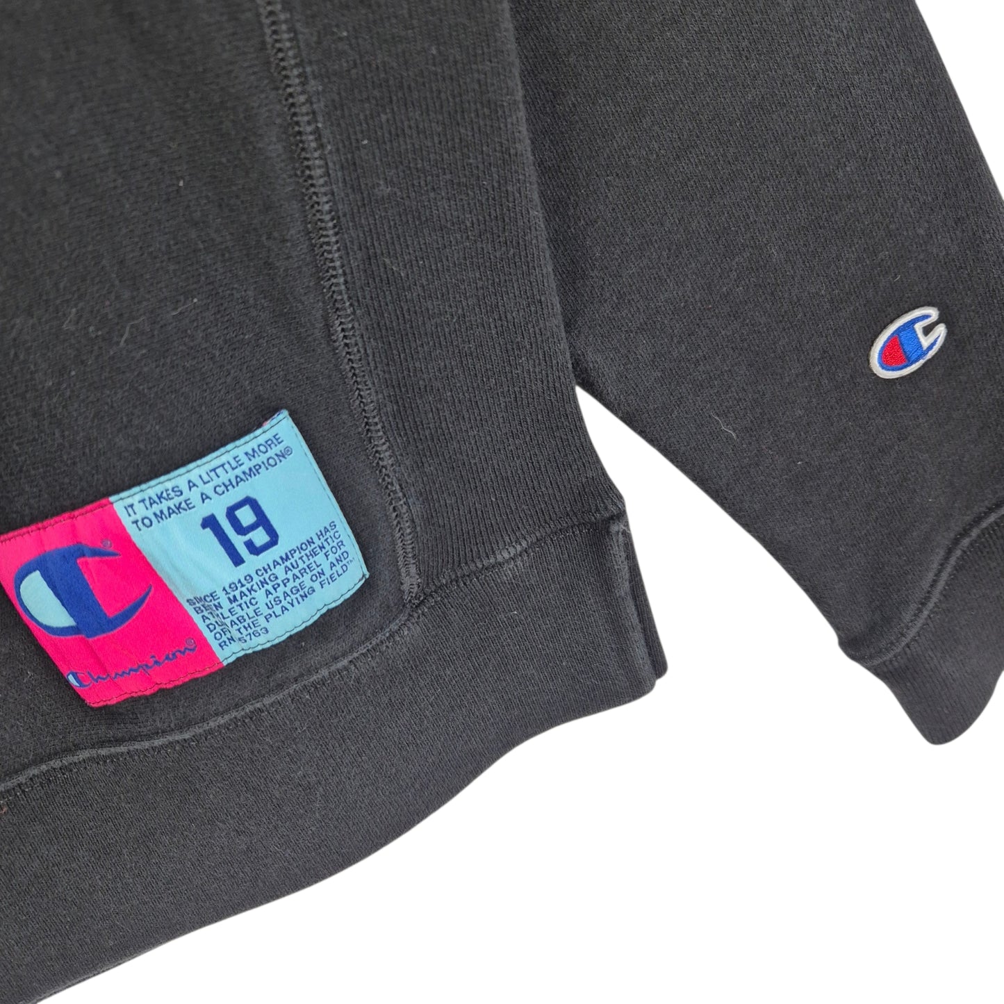 Champion Reverse Weave Womens Black Chenille Crewneck Sweater Size M