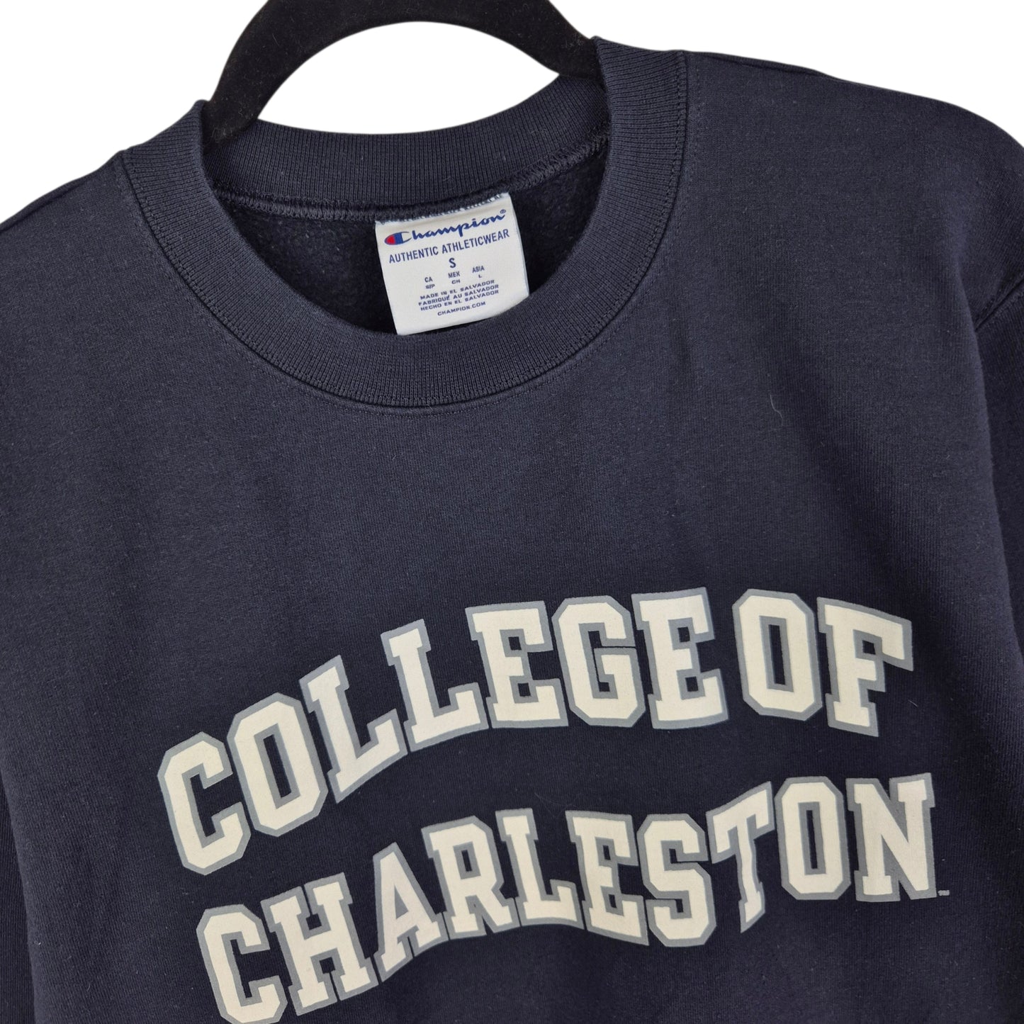 Champion Charleston College Dark Blue Crewneck Sweater Size S