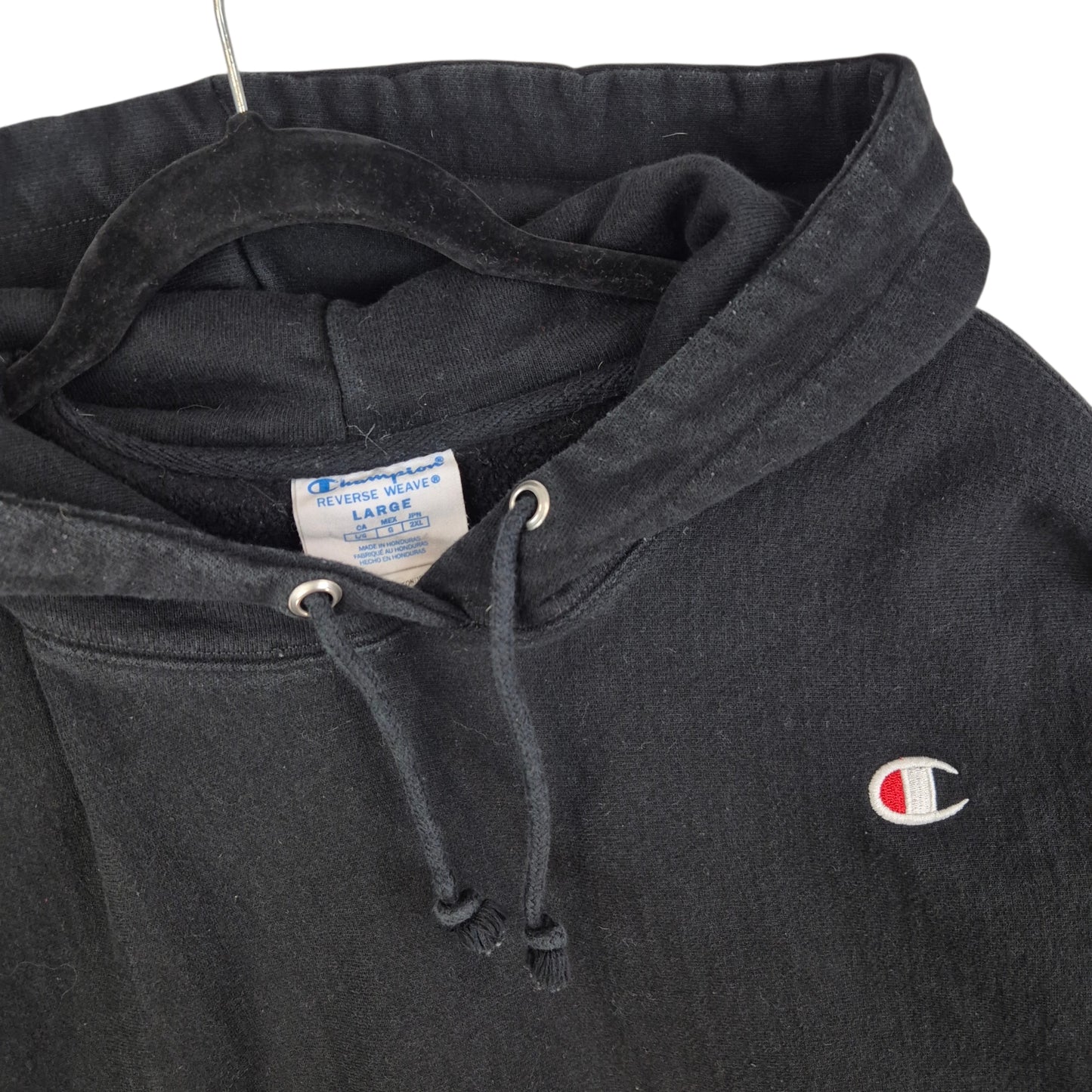 Champion Reverse Weave Womens Black Heavy Hoodie Size L