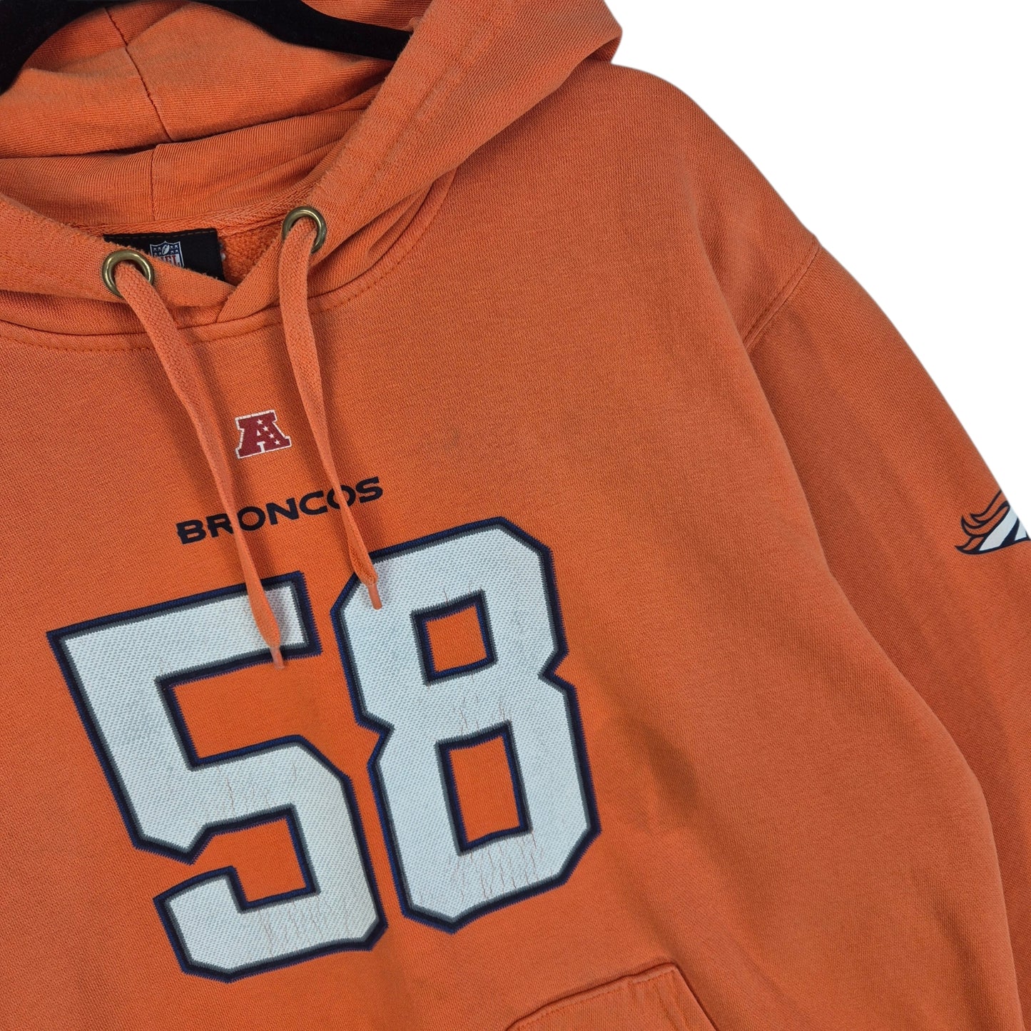 NFL Denver Broncos Orange Miller 58 Hoodie Size 2XL