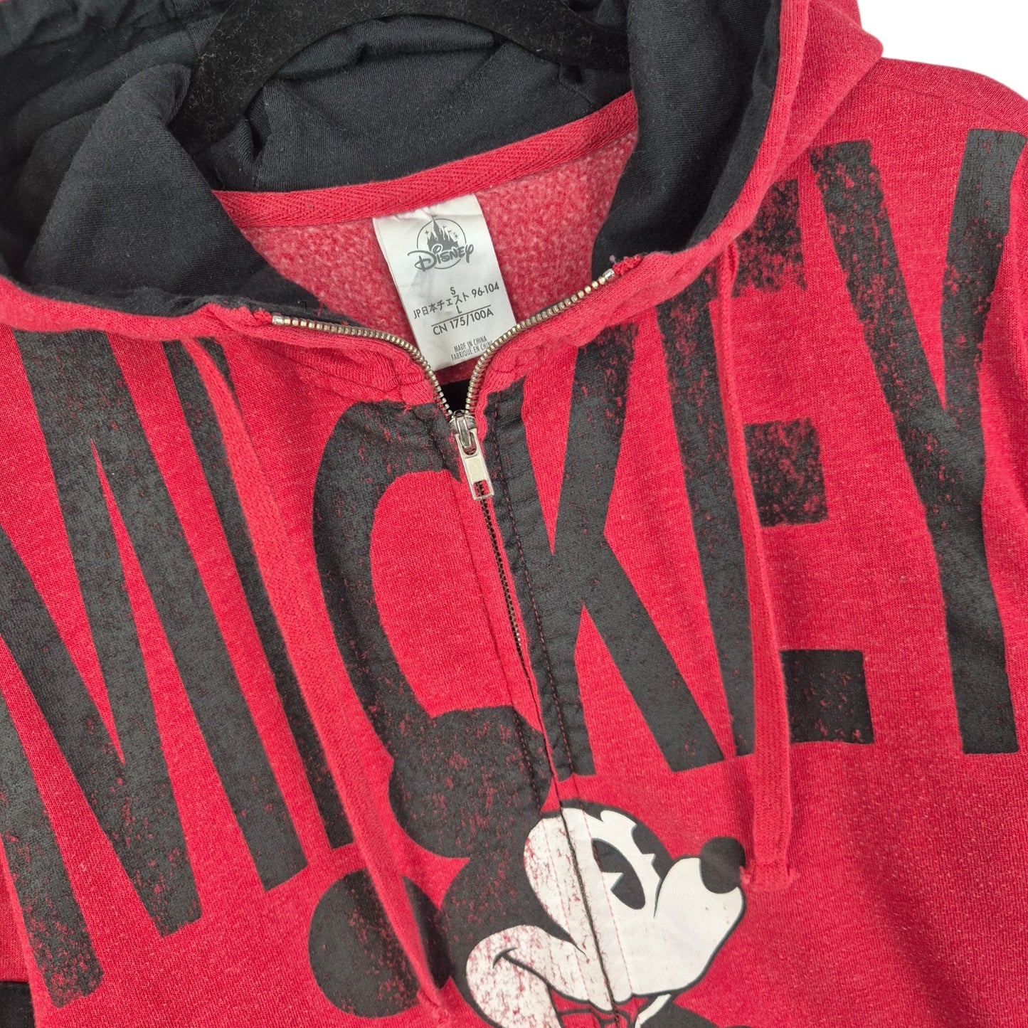 Disney Mickey Mouse Red Zip Hoodie Size S