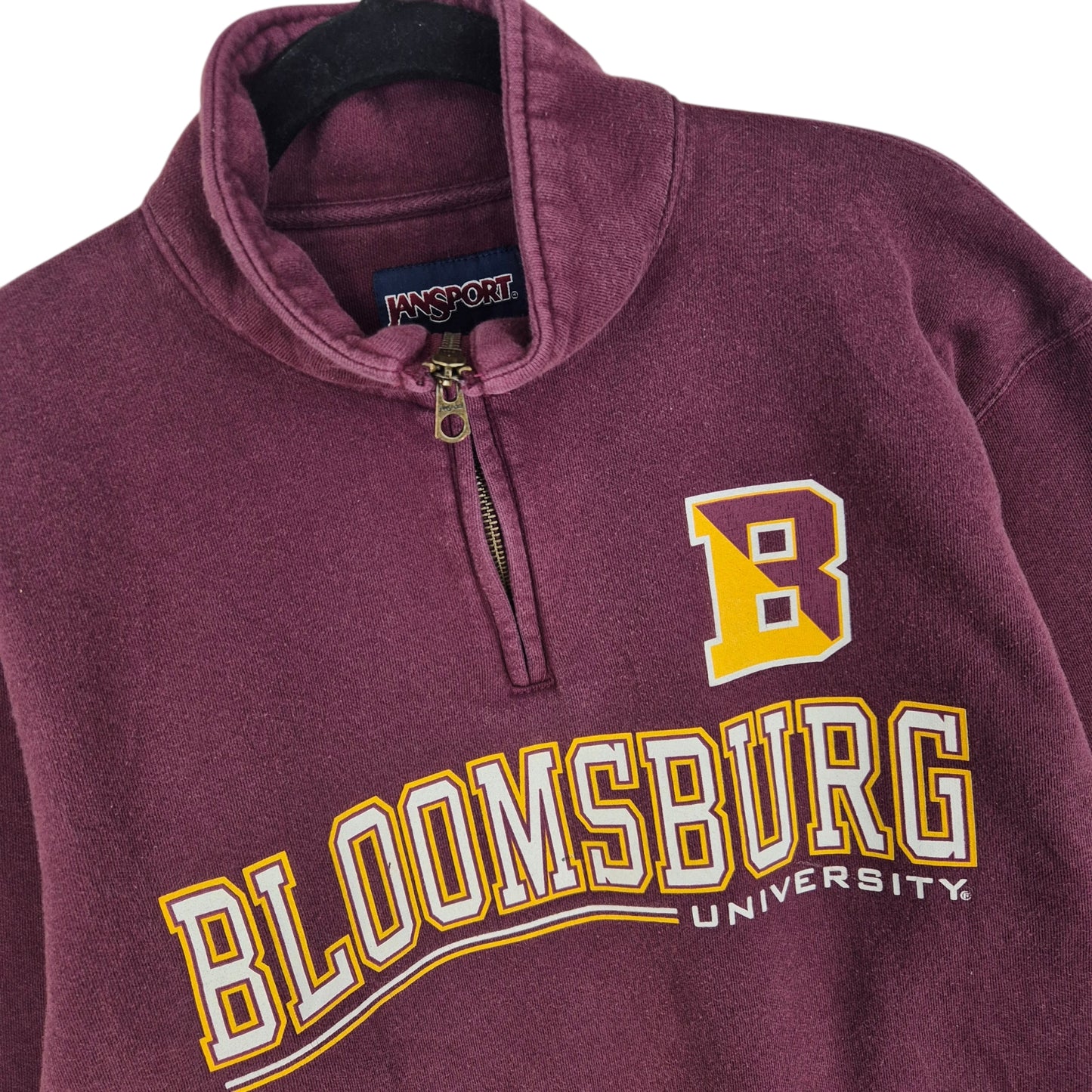 Jansport Bloomsburg University Burgundy Quarter Zip Sweater Size M