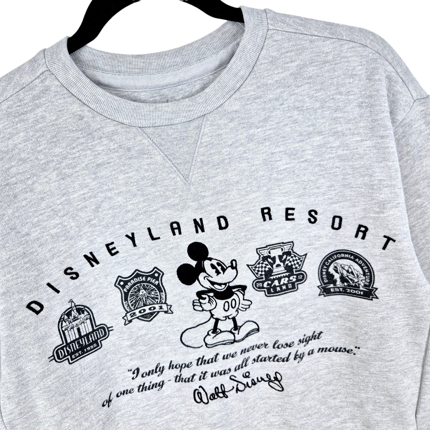 Disneyland Resort Light Grey Embroidered Crewneck Sweater Size S