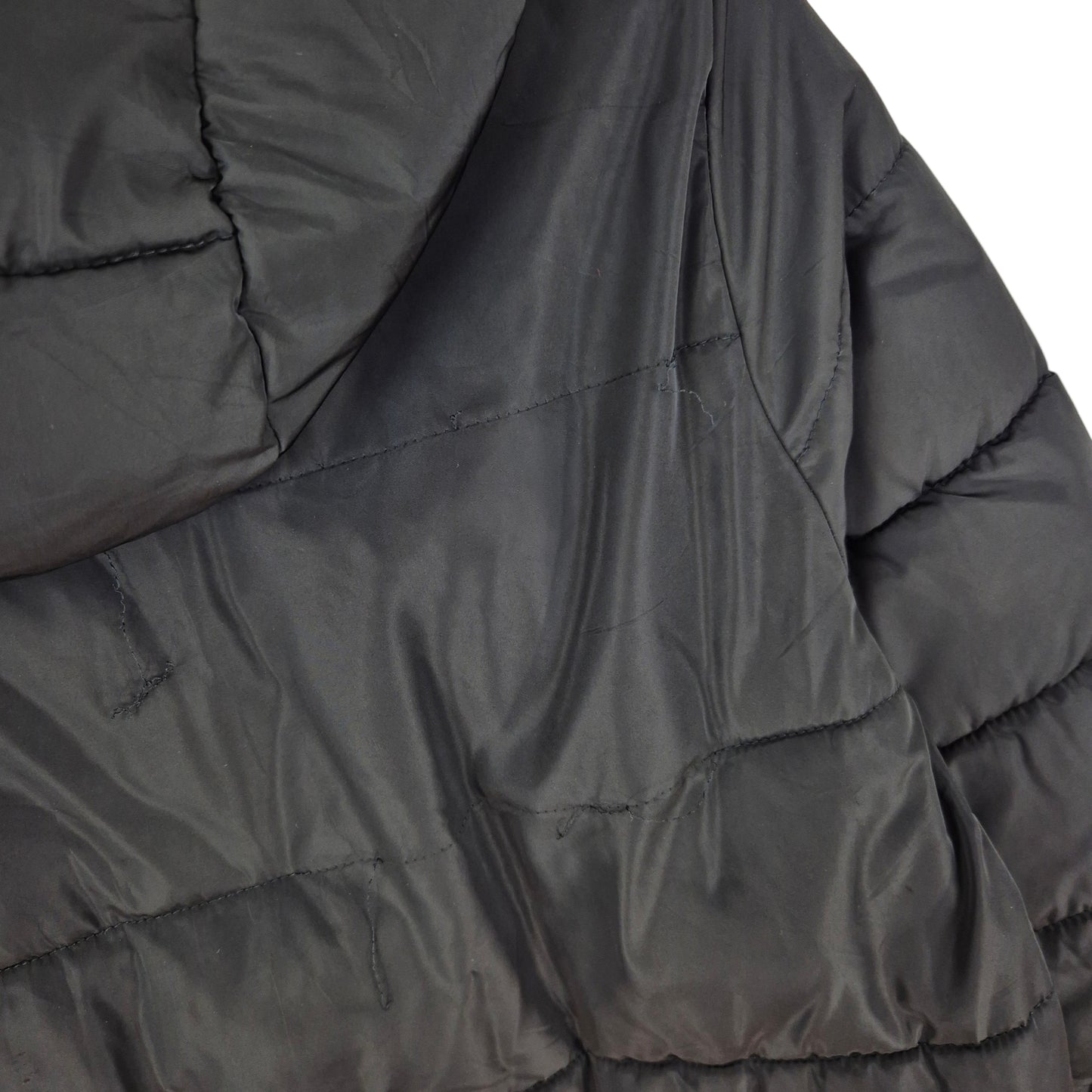 DKNY Womens Black Trench Coat Puffer Jacket Size S