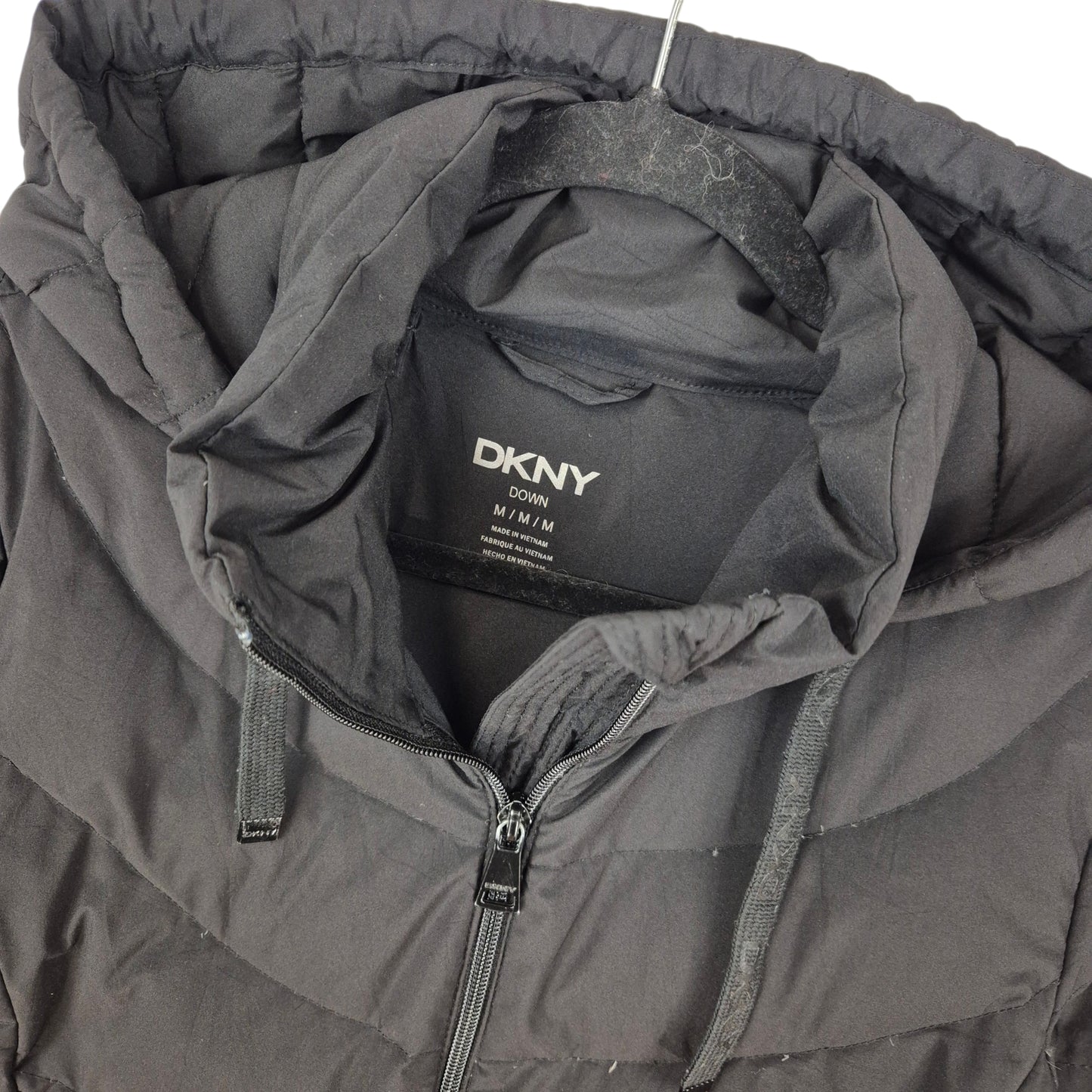 DKNY Womens Black Padded Trench Coat Down Jacket Size M