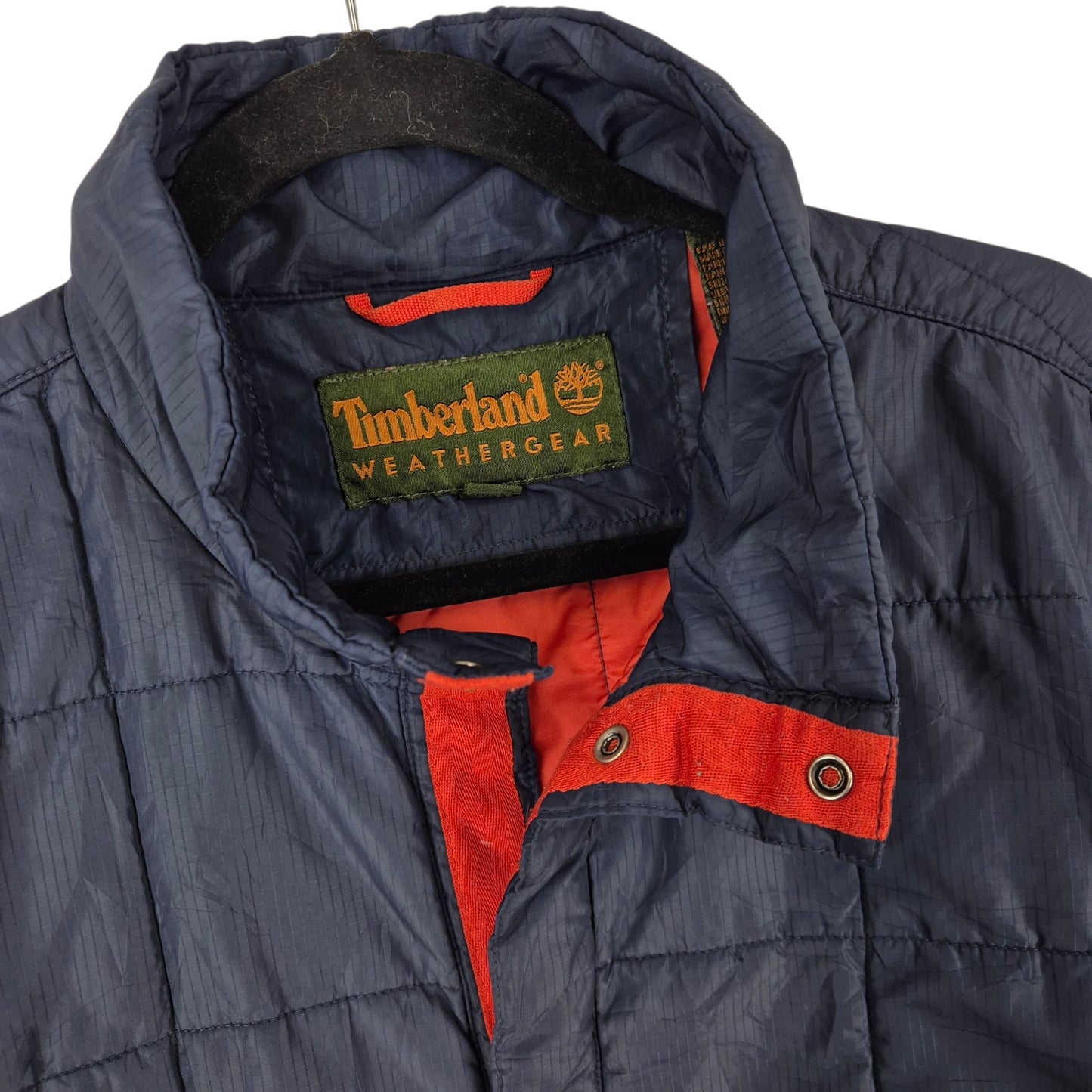 Vintage Timberland 90's Dark Blue Padded Button Jacket Size L