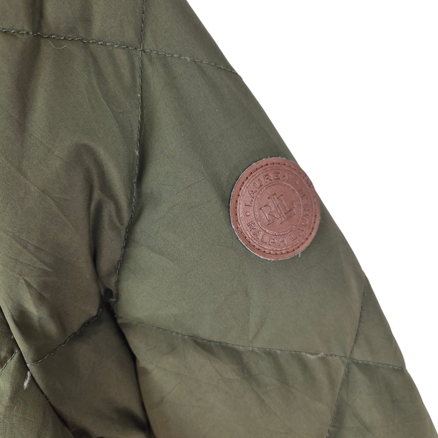 Ralph Lauren Green Label Womens Green Puffer Trench Jacket Size M