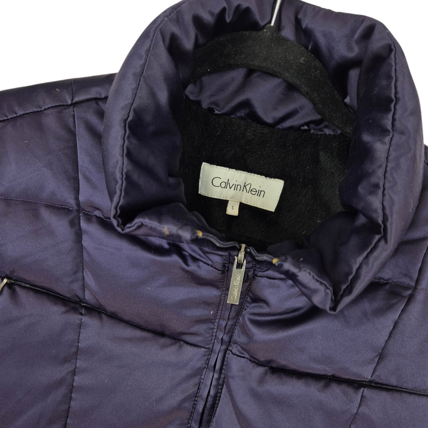 Calvin Klein Womens Purple Duck Down Puffer Jacket Size S