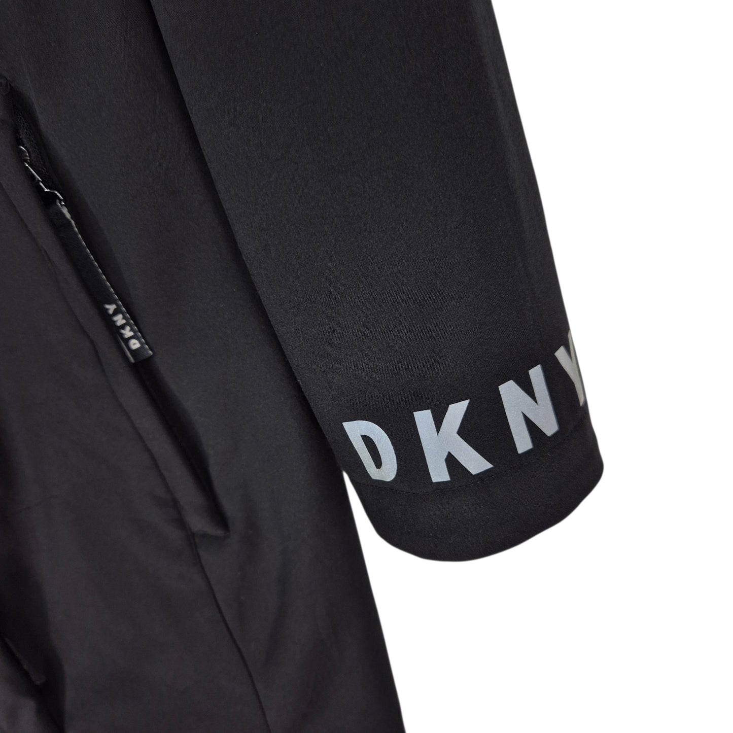 DKNY Womens Black Stretch Trench Coat Jacket Size M