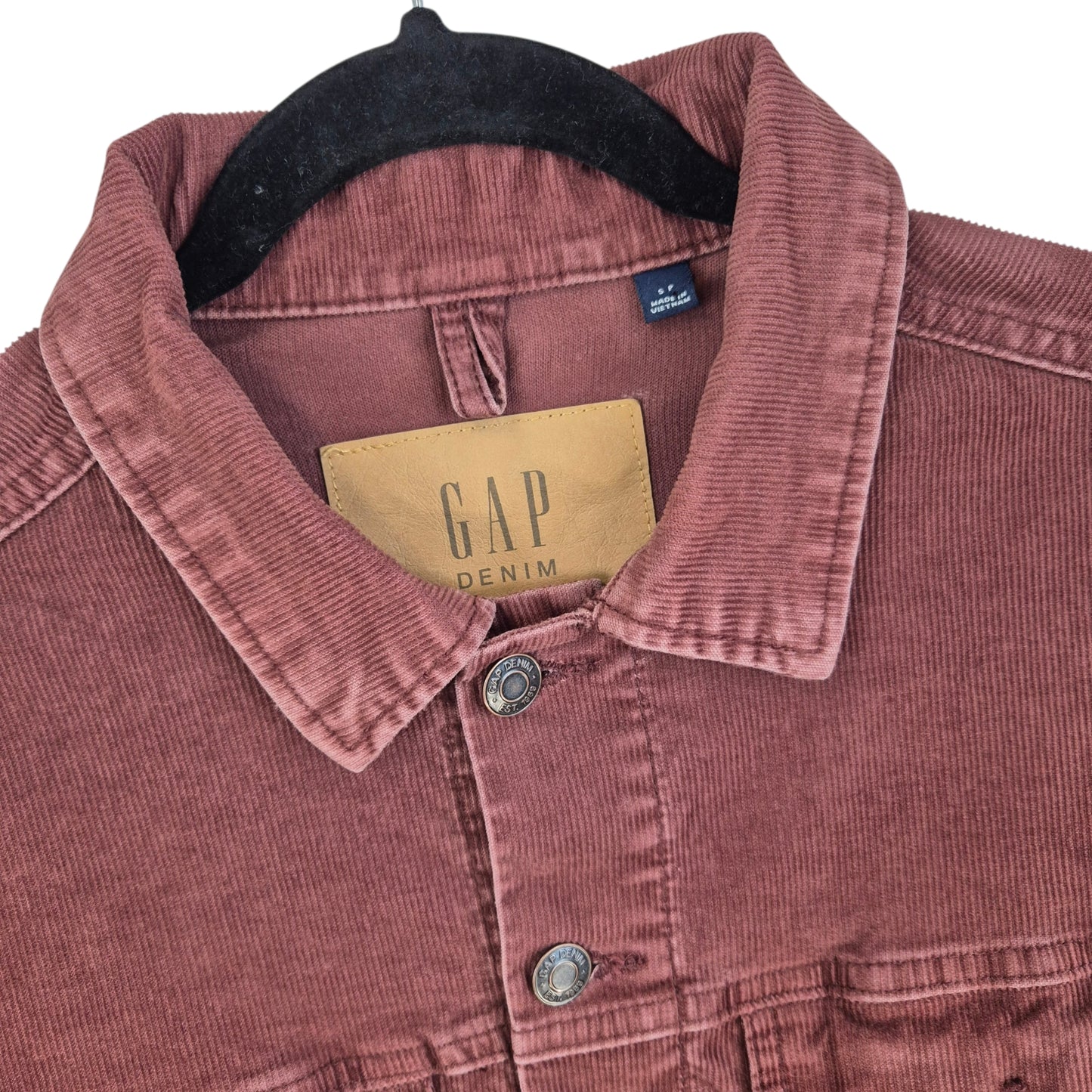 GAP Burgundy Corduroy Denim Jacket Size S