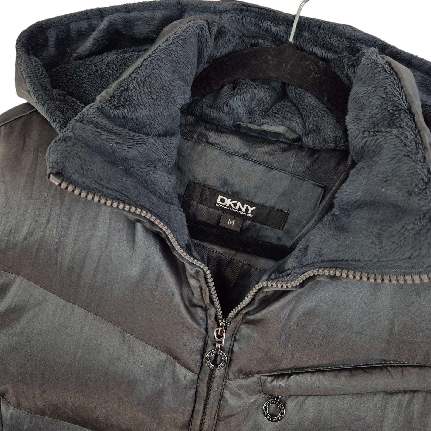 DKNY Womens Grey Insulated Down Jacket Size M