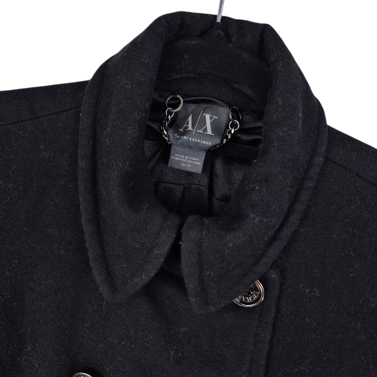 Armani Exchange Womens Black Slim Button Jacket Size XS
