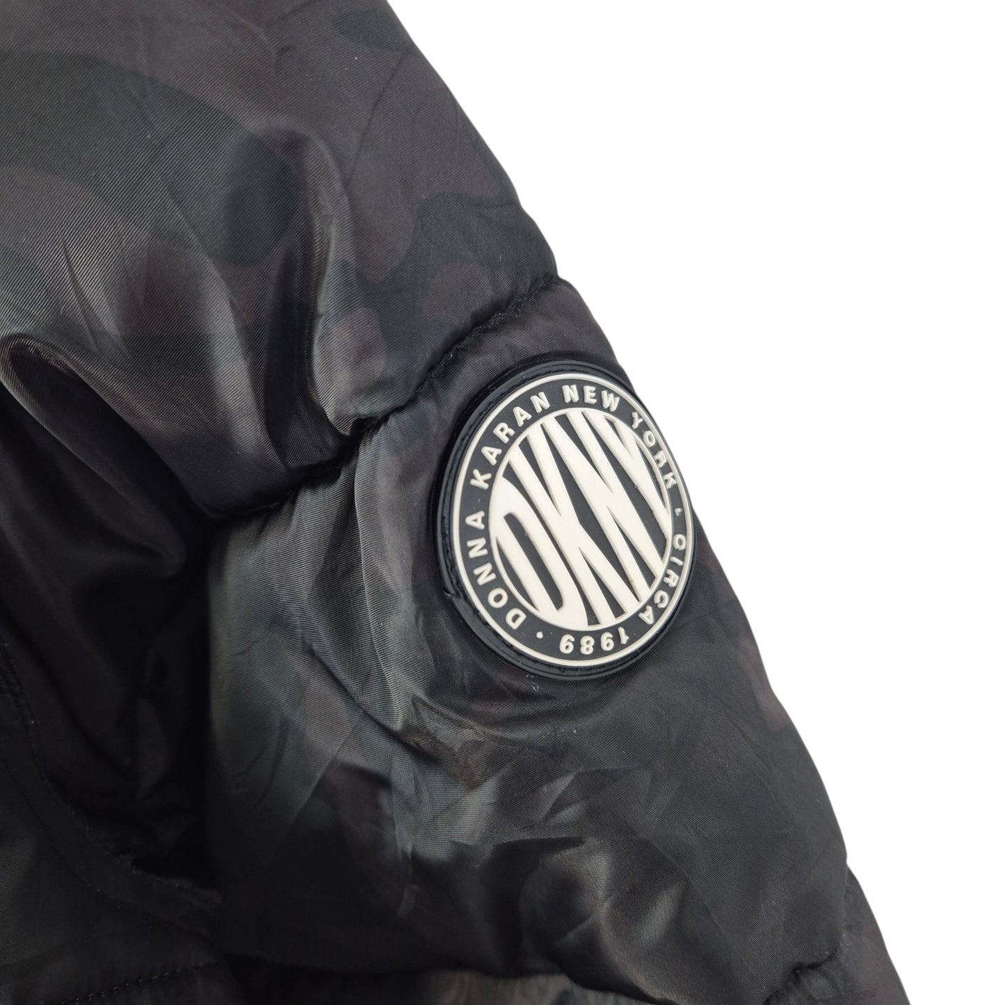 DKNY Black Camo Puffer Jacket Size S