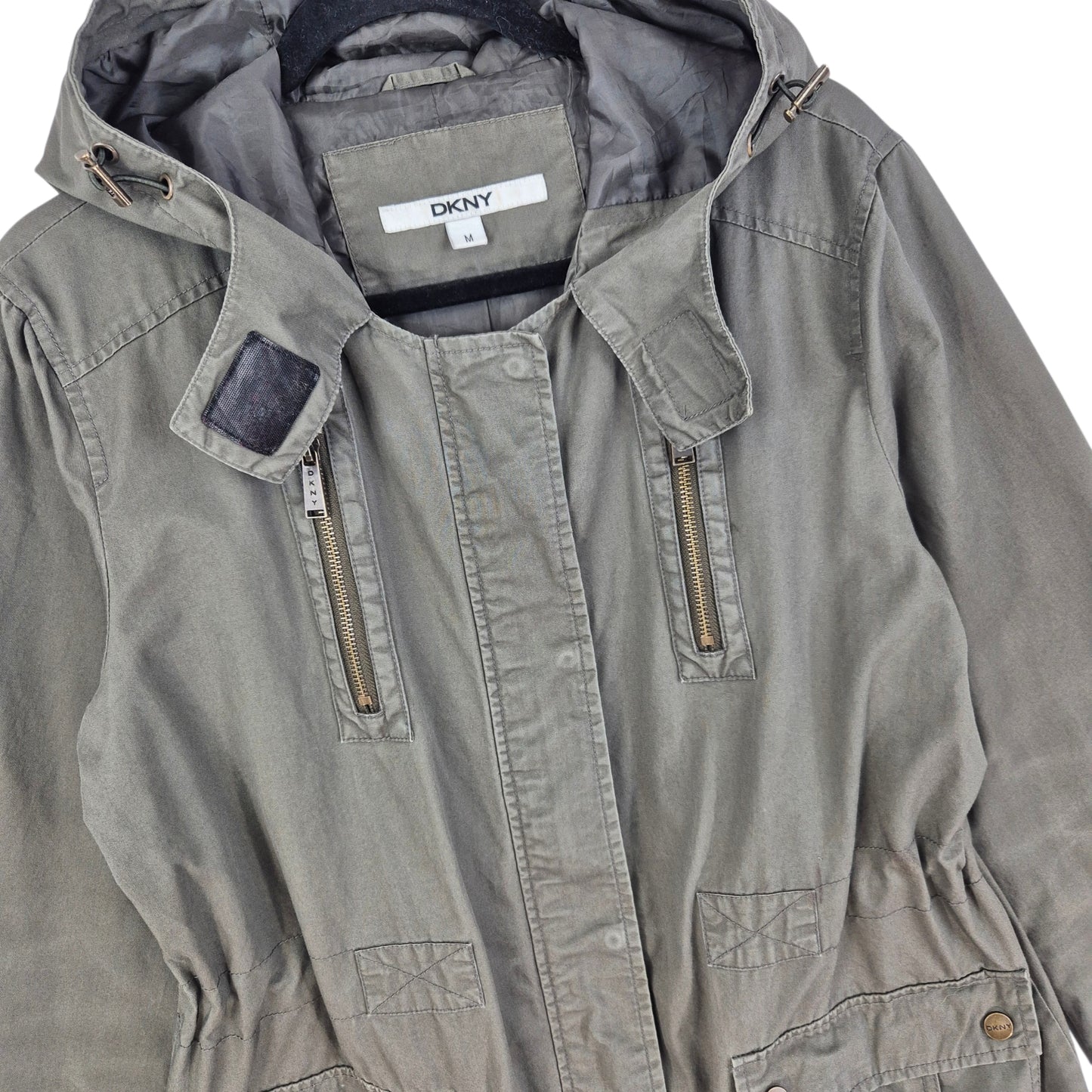 DKNY Womens Khaki Green Trench Jacket Size M