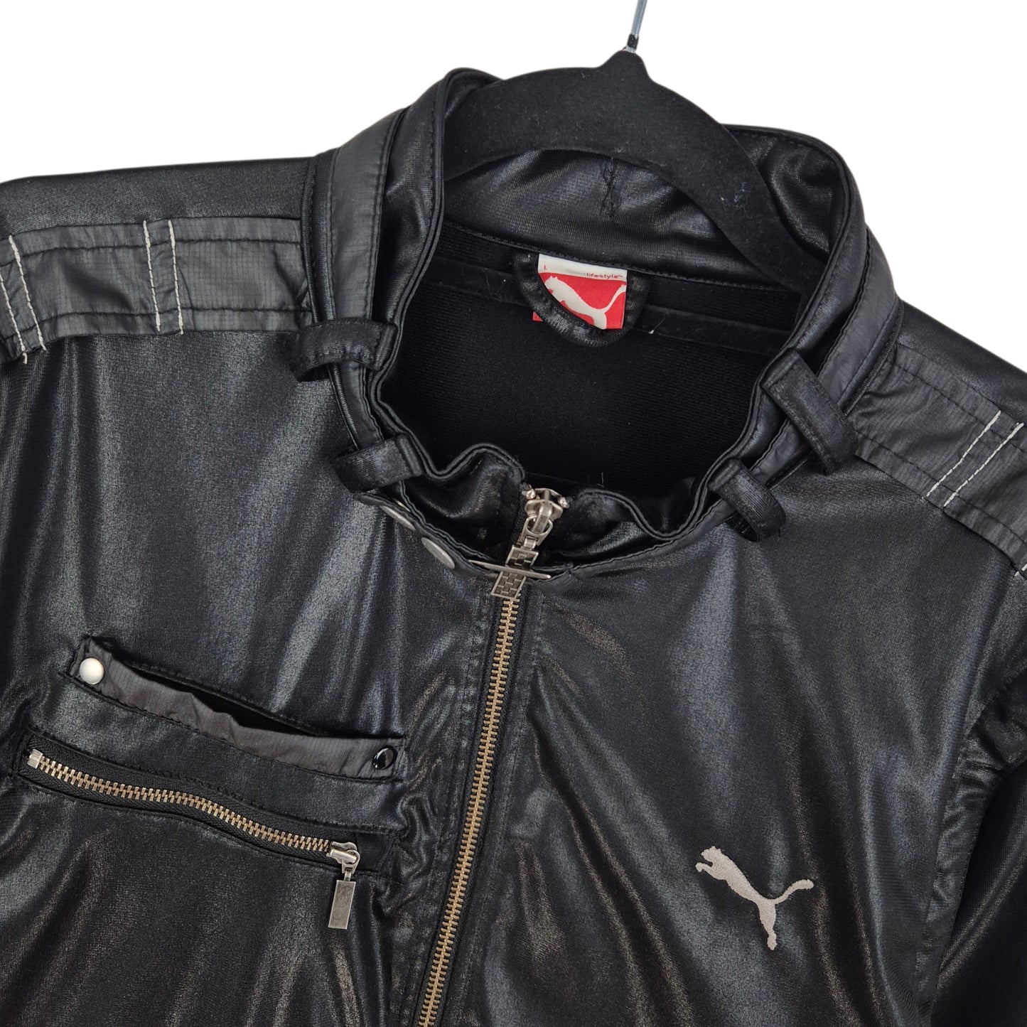PUMA Motorsport Black Laquered Zip Jacket Size L