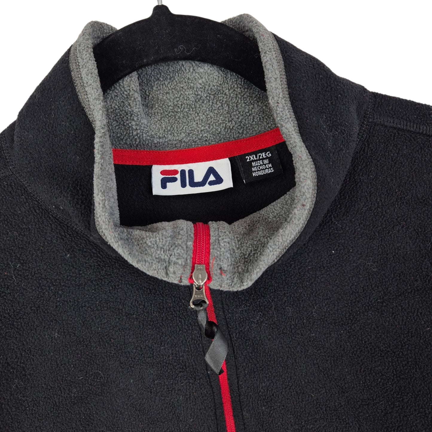 FILA Black Quarter Zip Fleece Jumper Size 2XL
